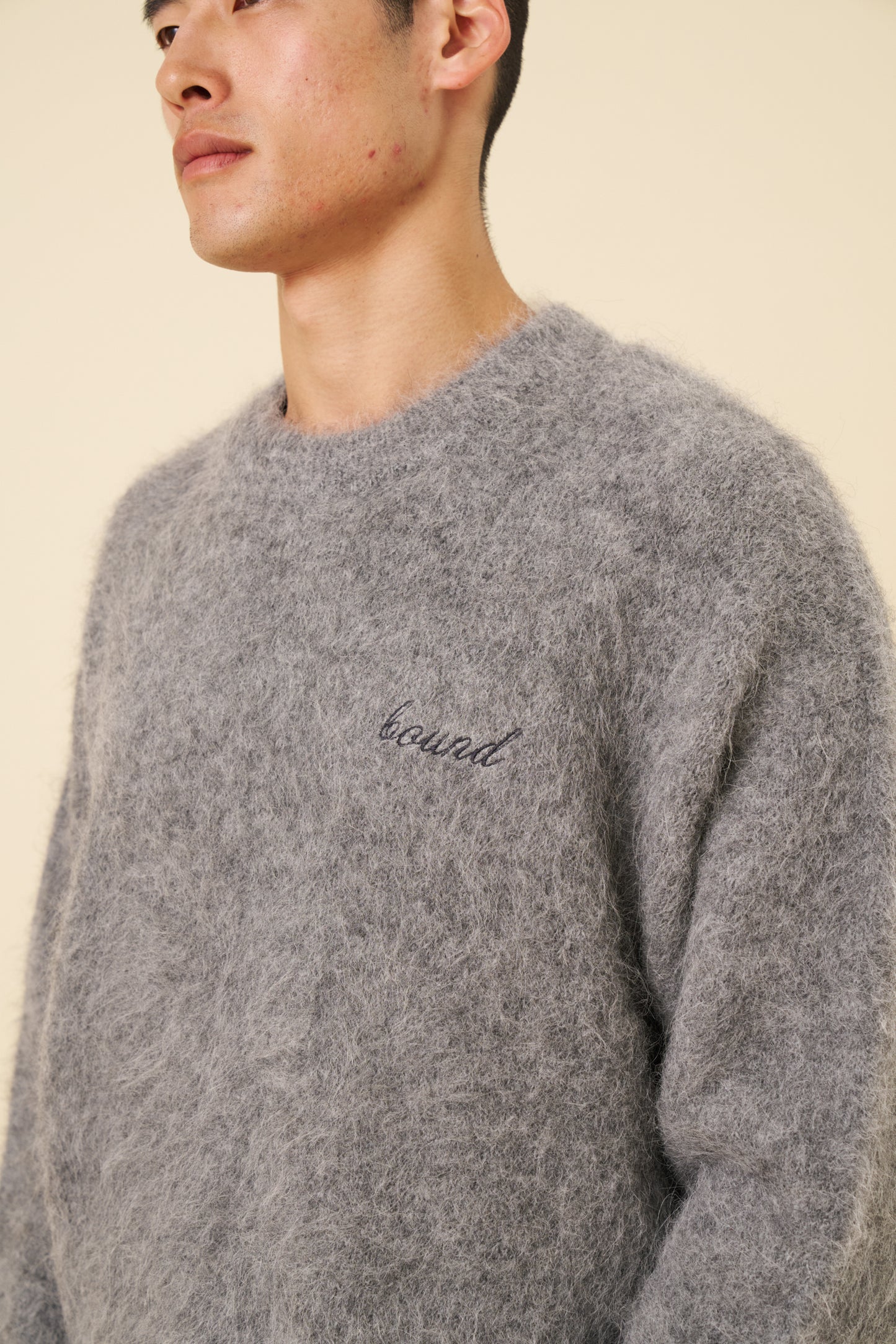 DEXTER CROPPED ALPACA KNIT - GREY