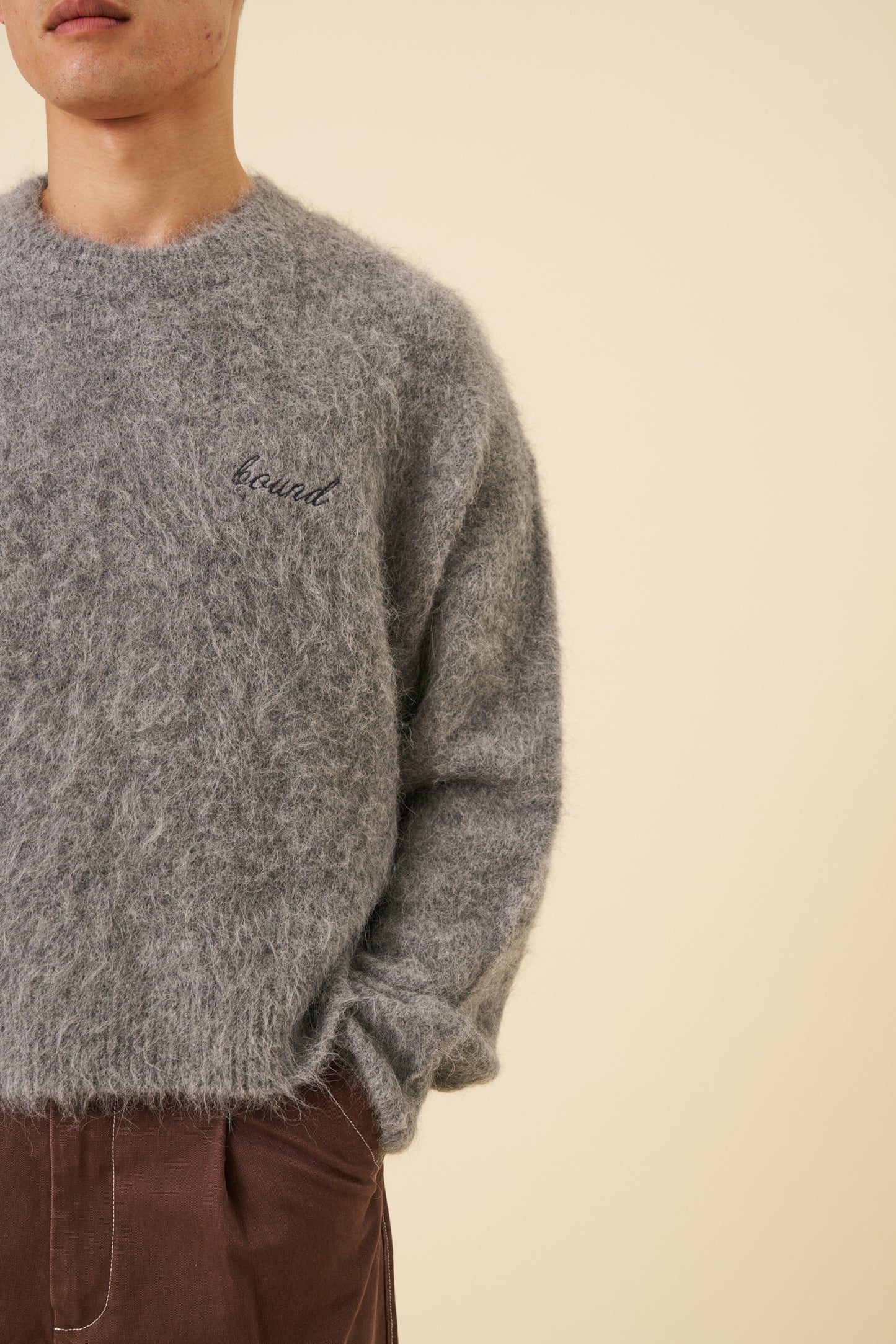 DEXTER CROPPED ALPACA KNIT - GREY