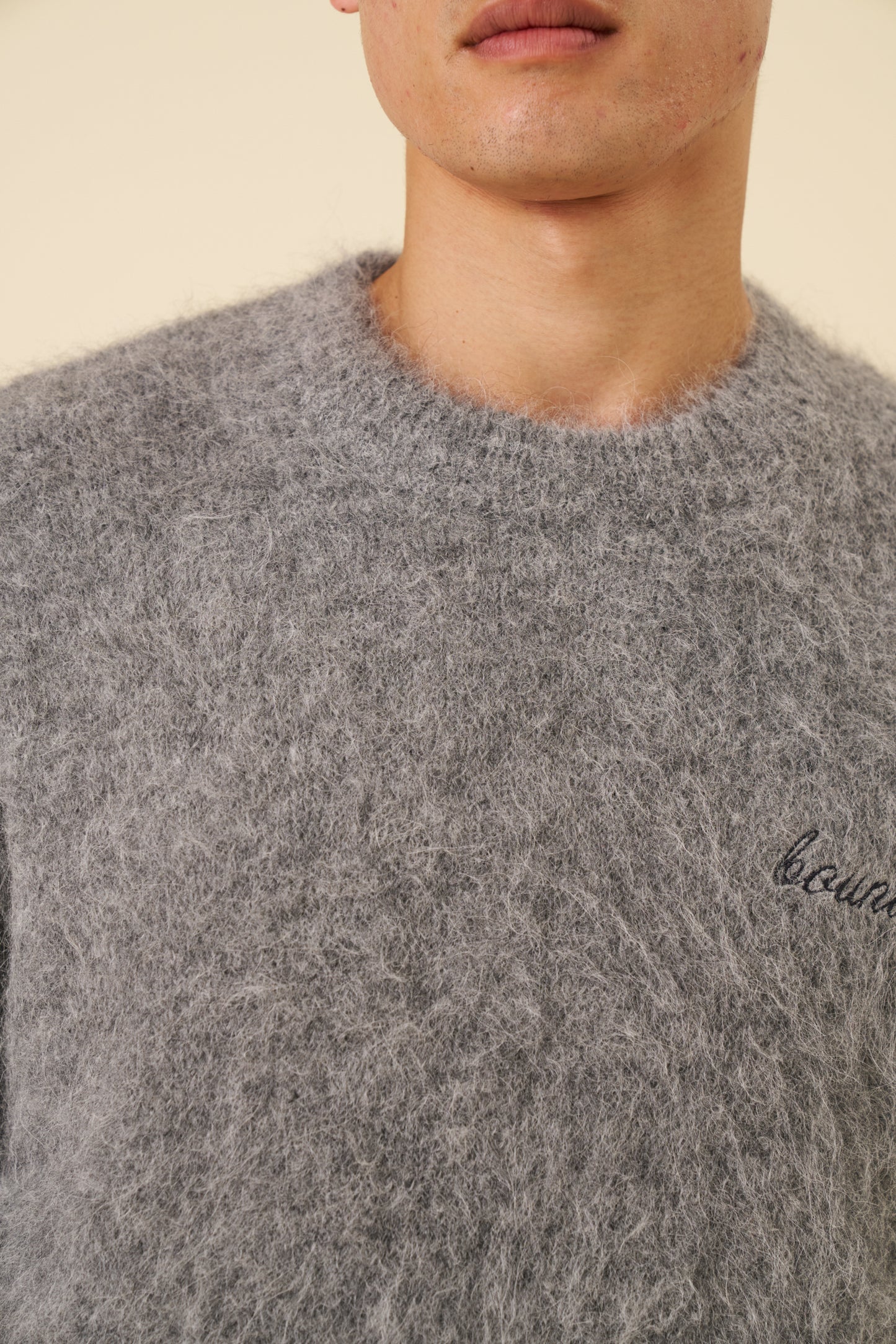 DEXTER CROPPED ALPACA KNIT - GREY