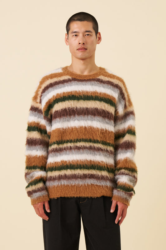 ALPACA BRUSHED STRIPE SWEAT