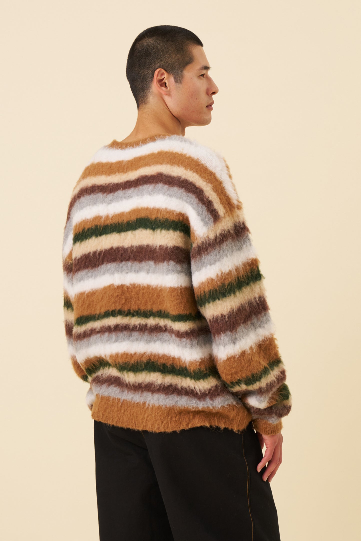 ALPACA BRUSHED STRIPE SWEAT