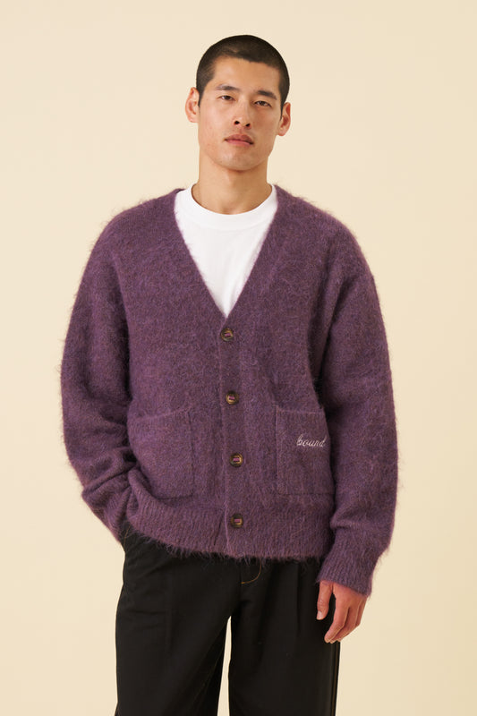 PARKER ALPACA CARDIGAN - PLUM