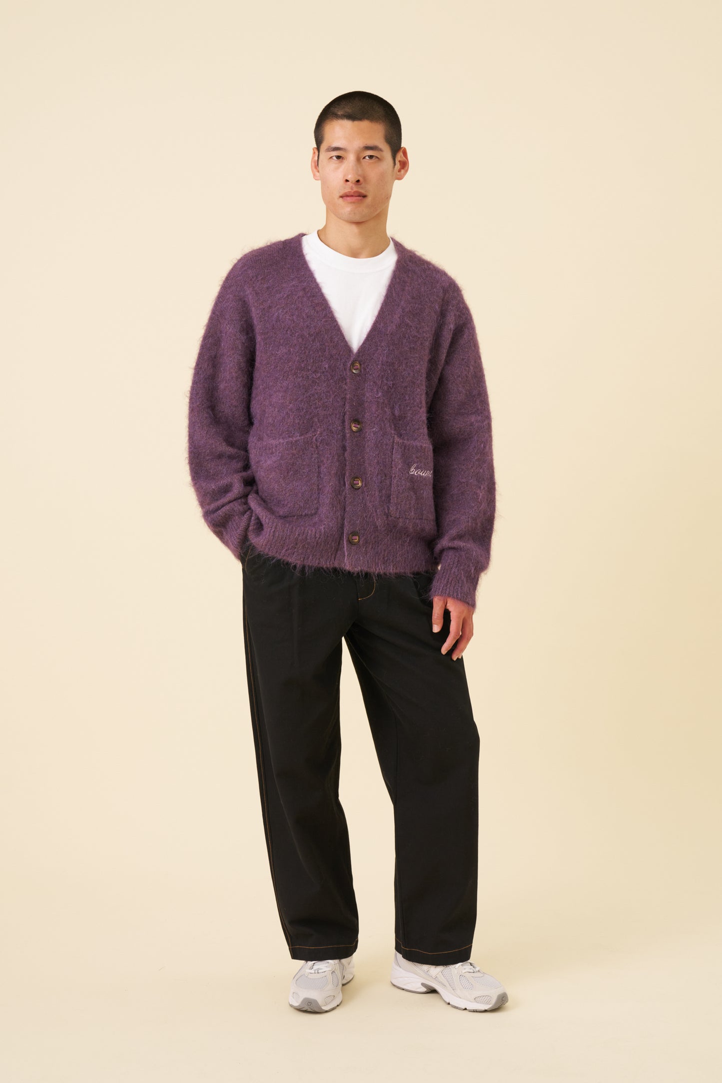 PARKER ALPACA CARDIGAN - PLUM