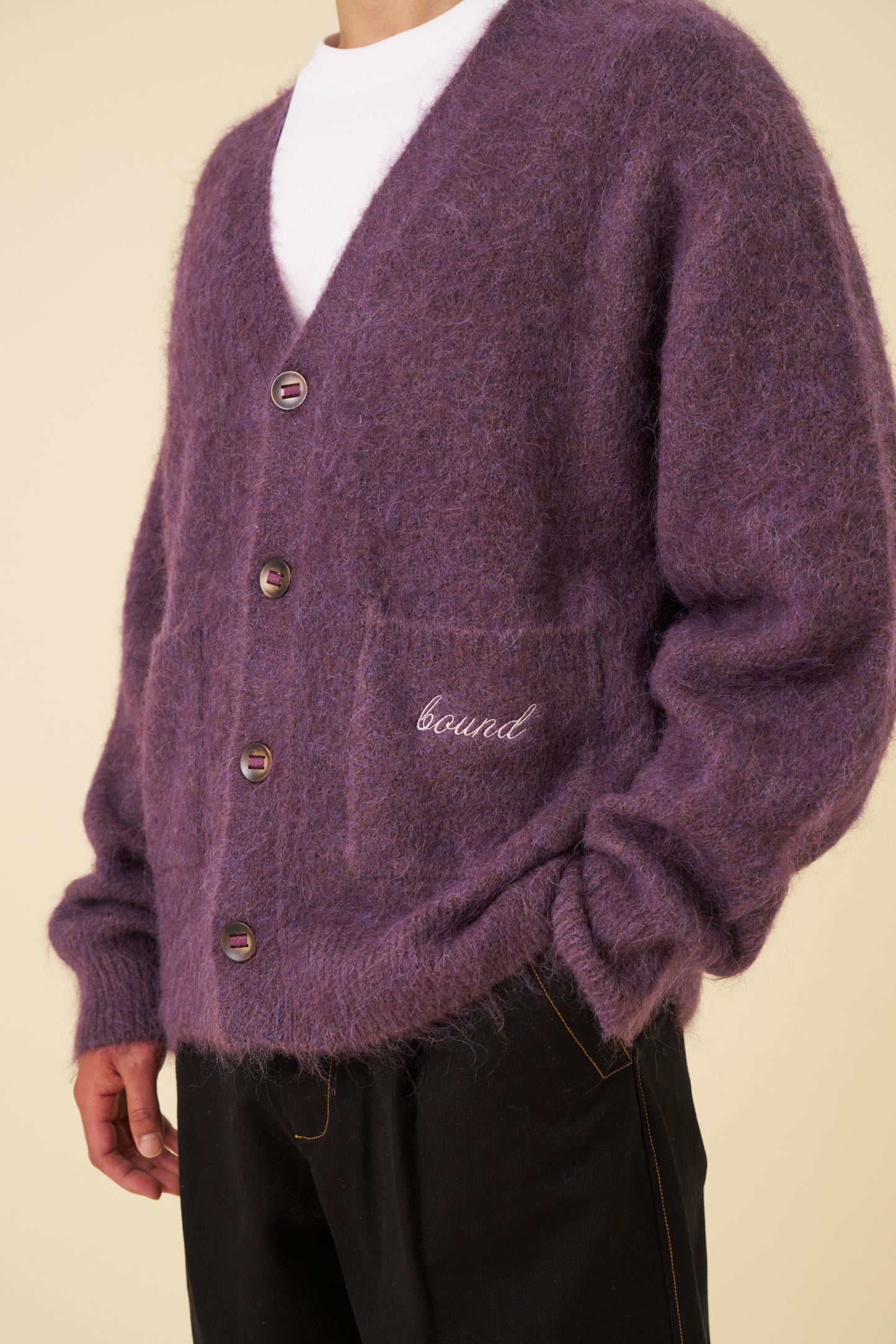 PARKER ALPACA CARDIGAN - PLUM