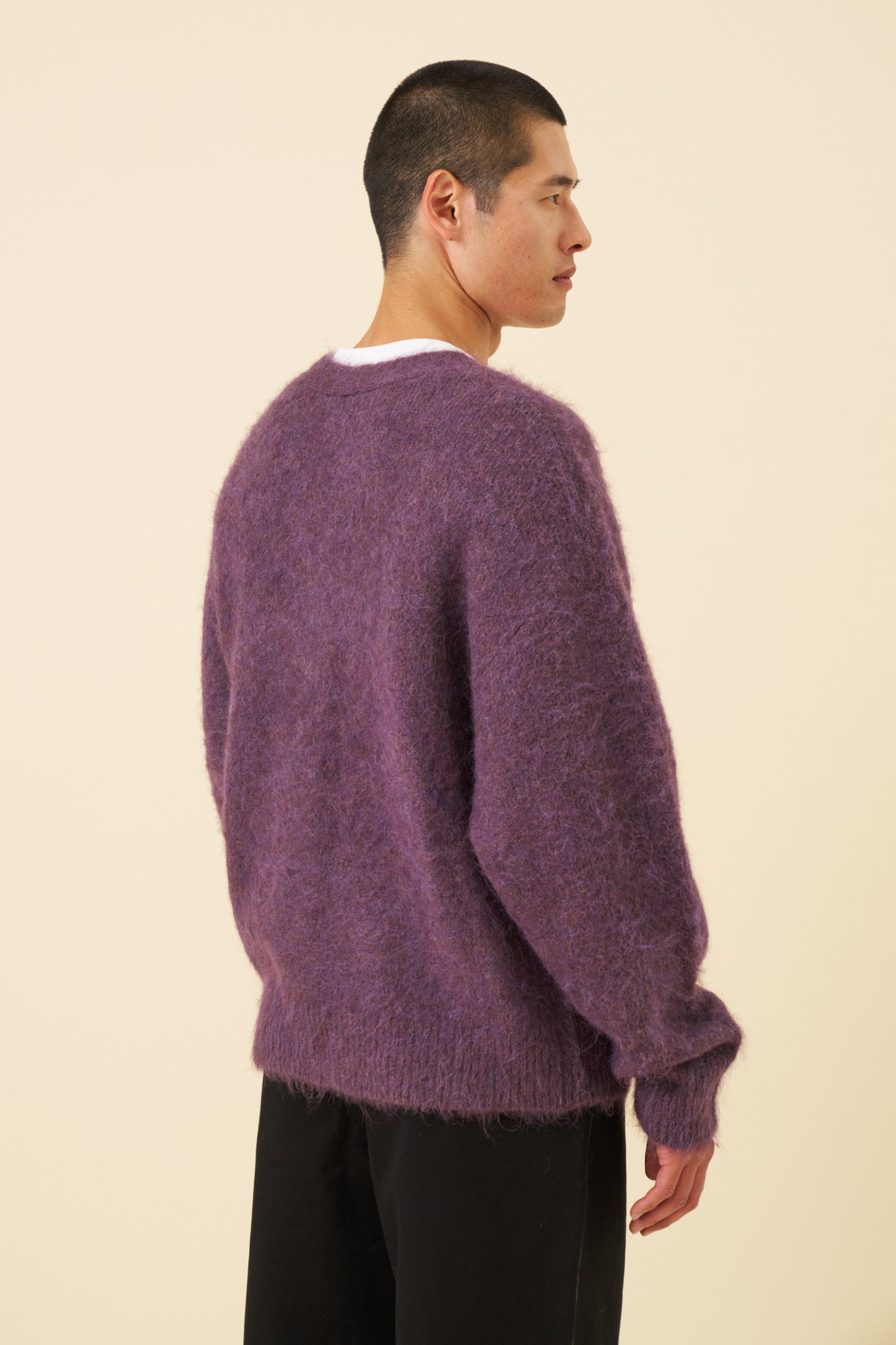 PARKER ALPACA CARDIGAN - PLUM