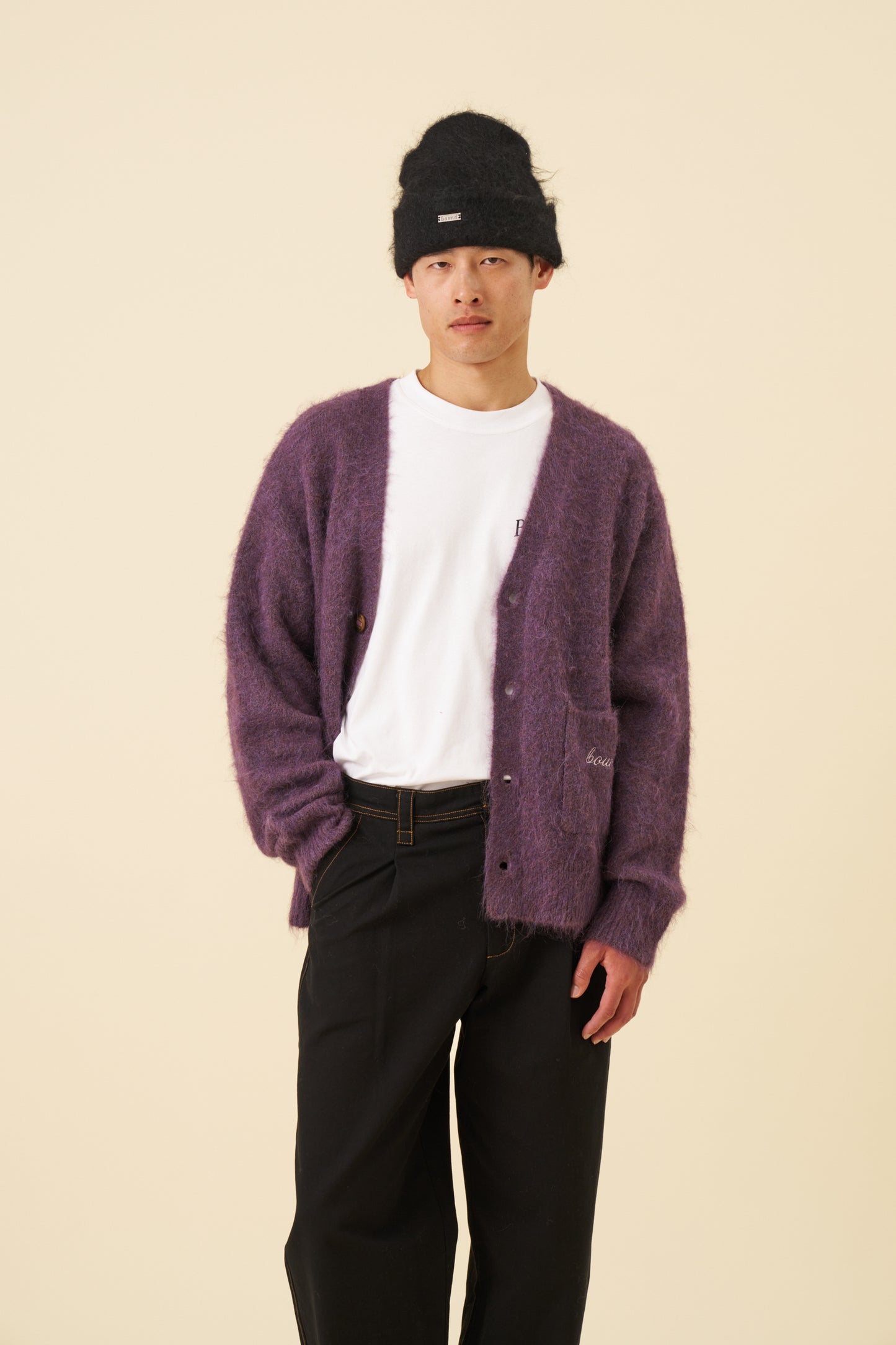 PARKER ALPACA CARDIGAN - PLUM