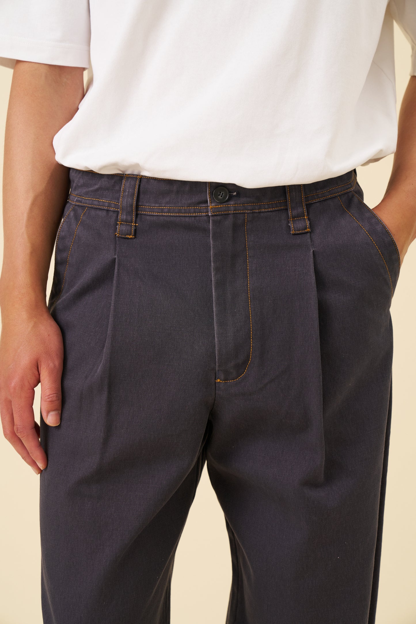 HEAVY CANVAS WORKWEAR TROUSER - NAVY