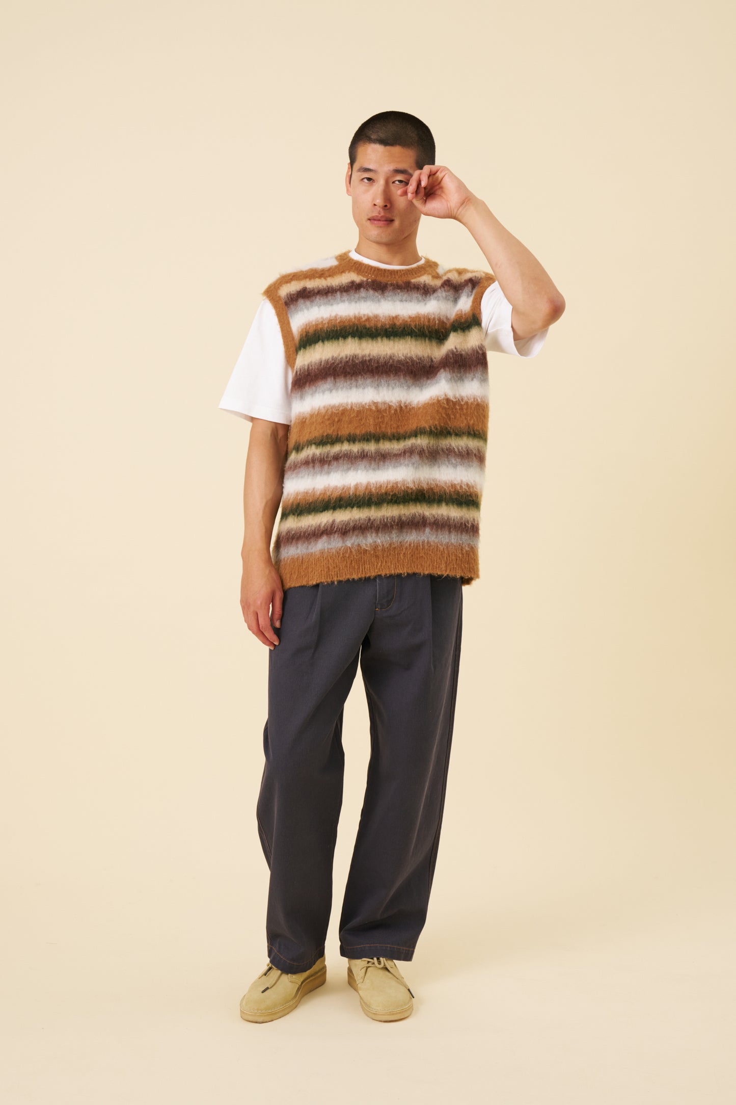 ALPACA BRUSHED STRIPE VEST