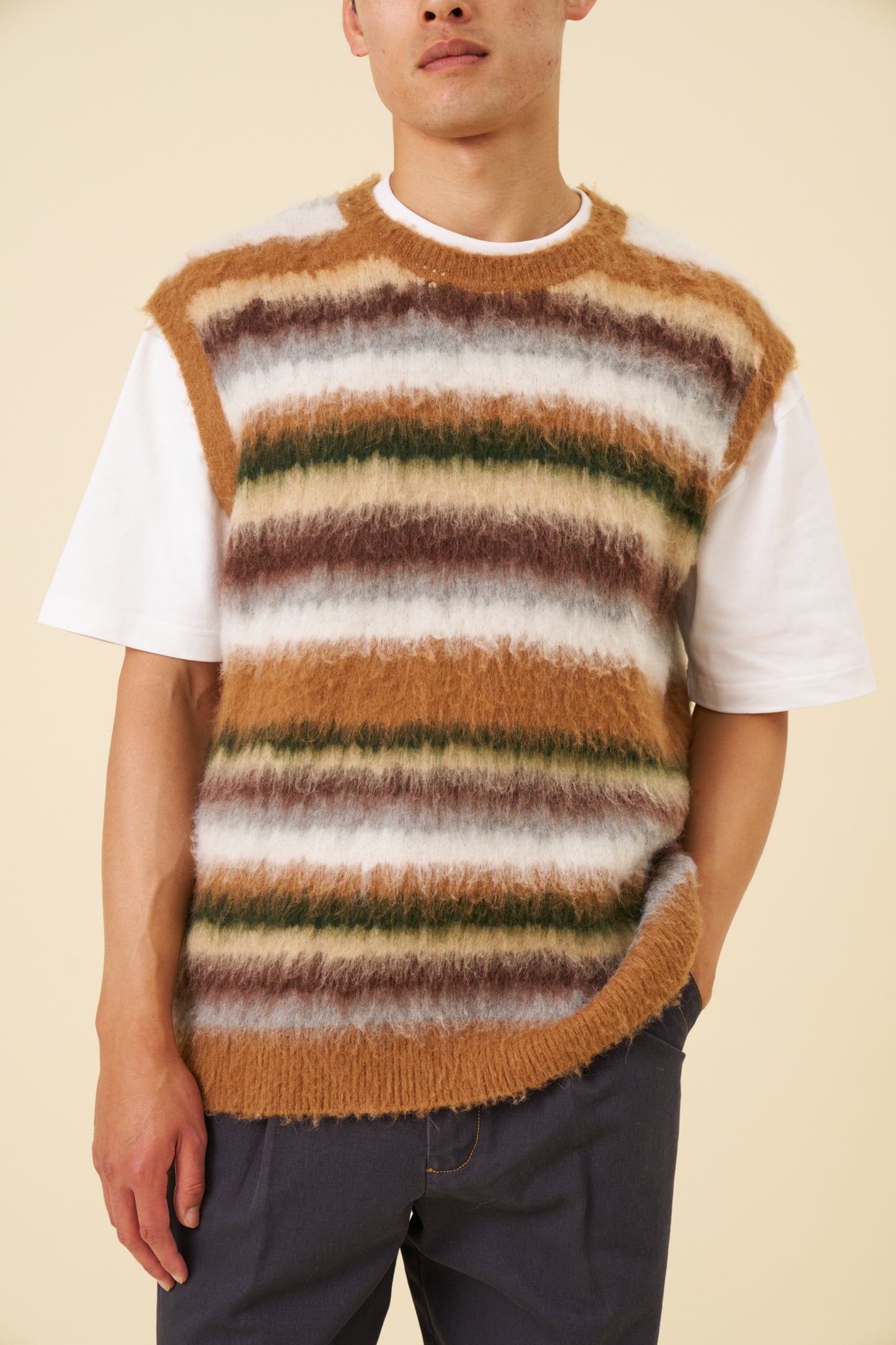 ALPACA BRUSHED STRIPE VEST