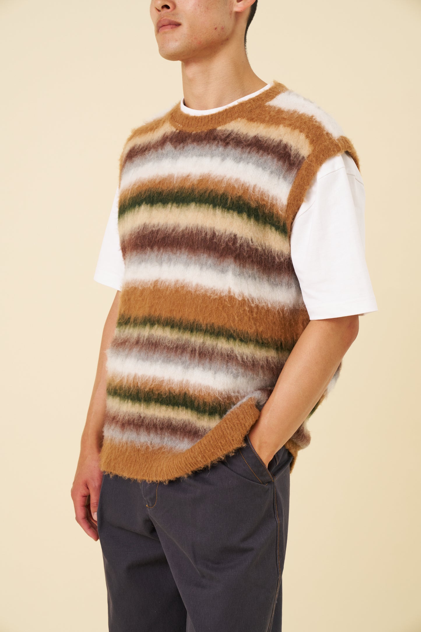 ALPACA BRUSHED STRIPE VEST