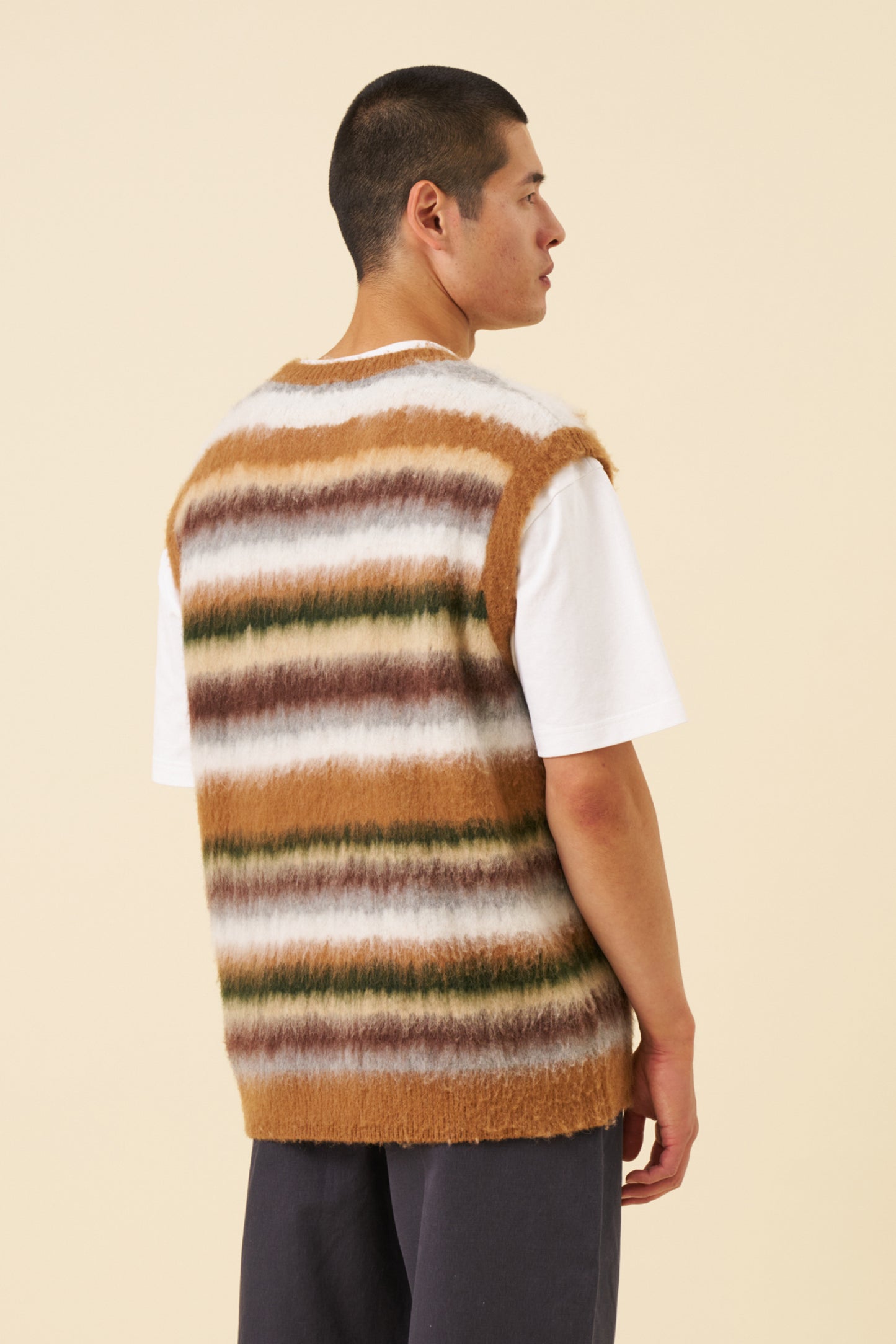ALPACA BRUSHED STRIPE VEST