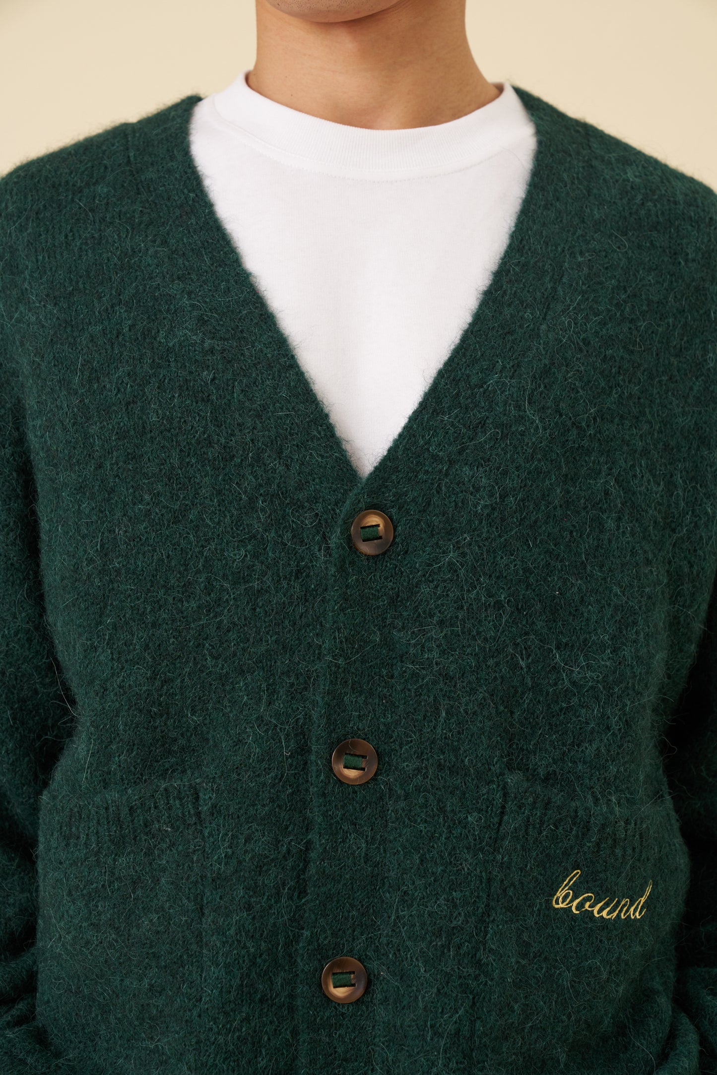 PARKER ALPACA CARDIGAN - BOTTLE GREEN
