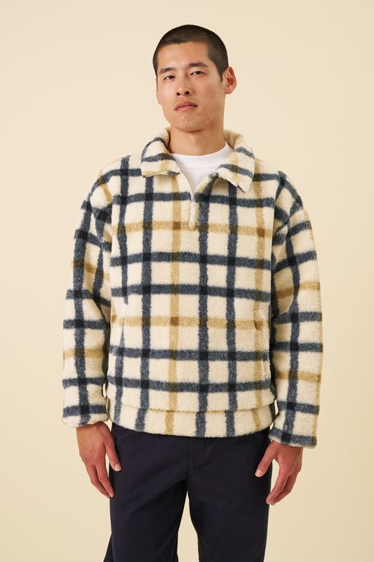 OFF WHITE CHECK FLEECE
