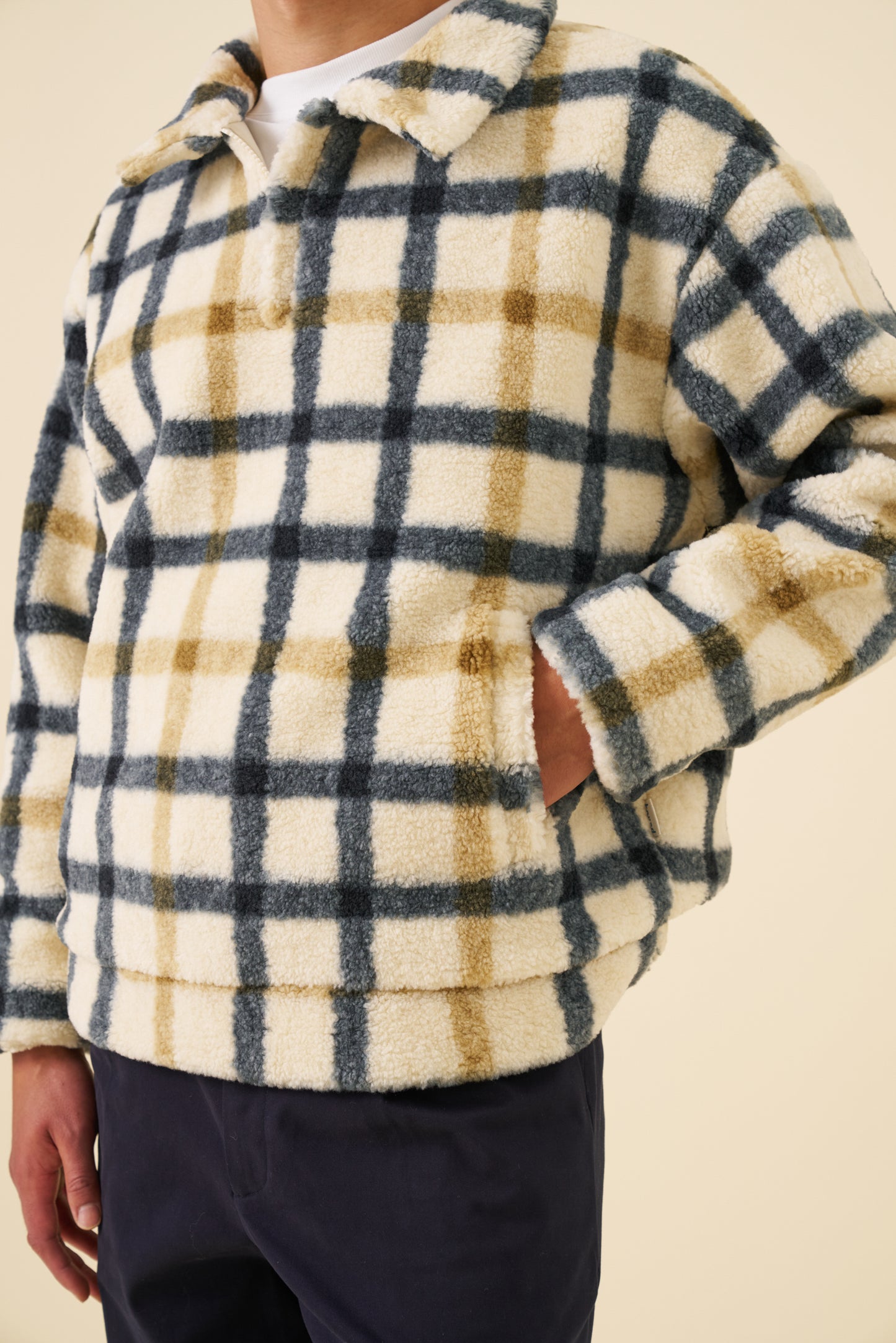 OFF WHITE CHECK FLEECE