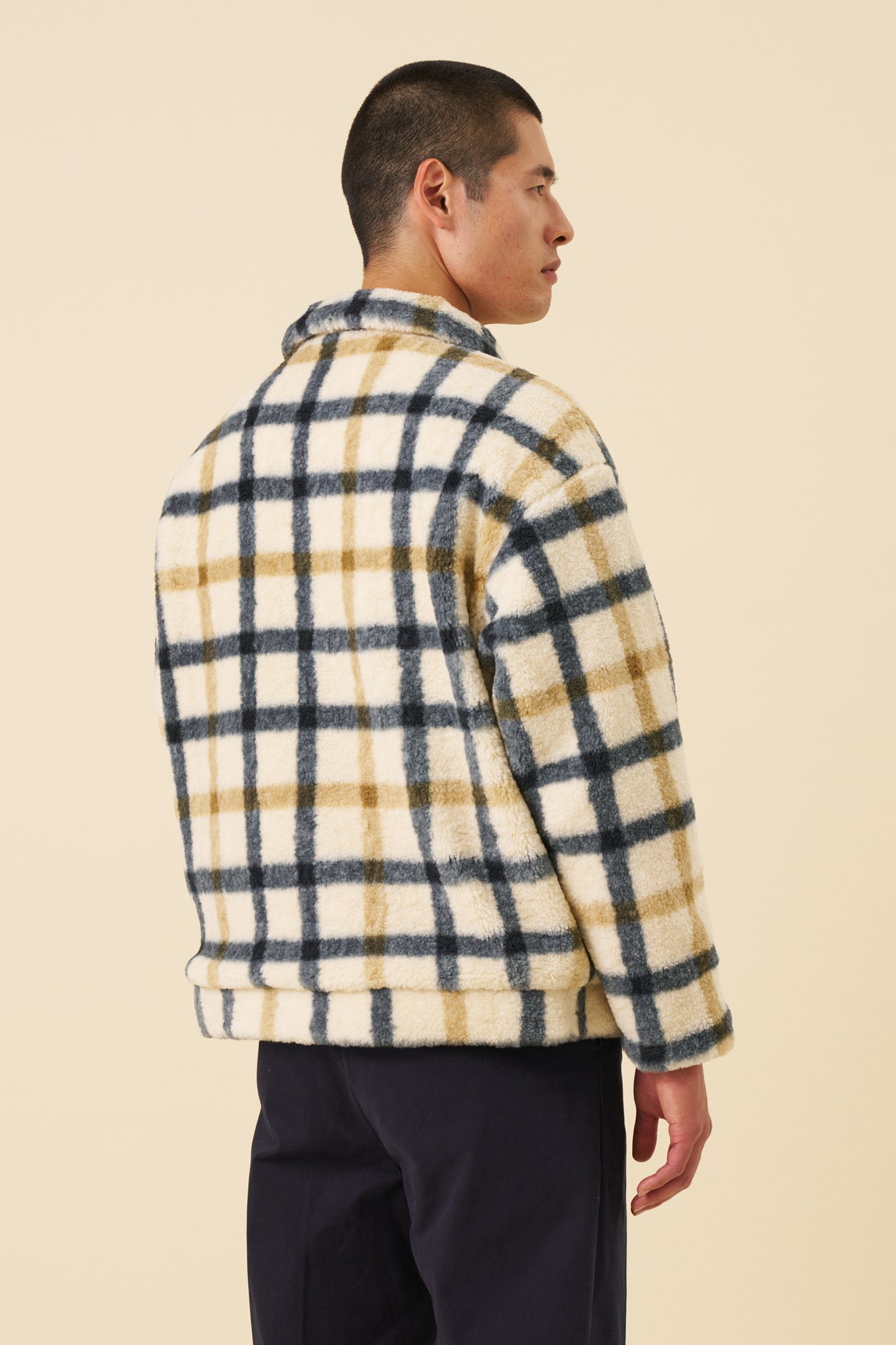 OFF WHITE CHECK FLEECE