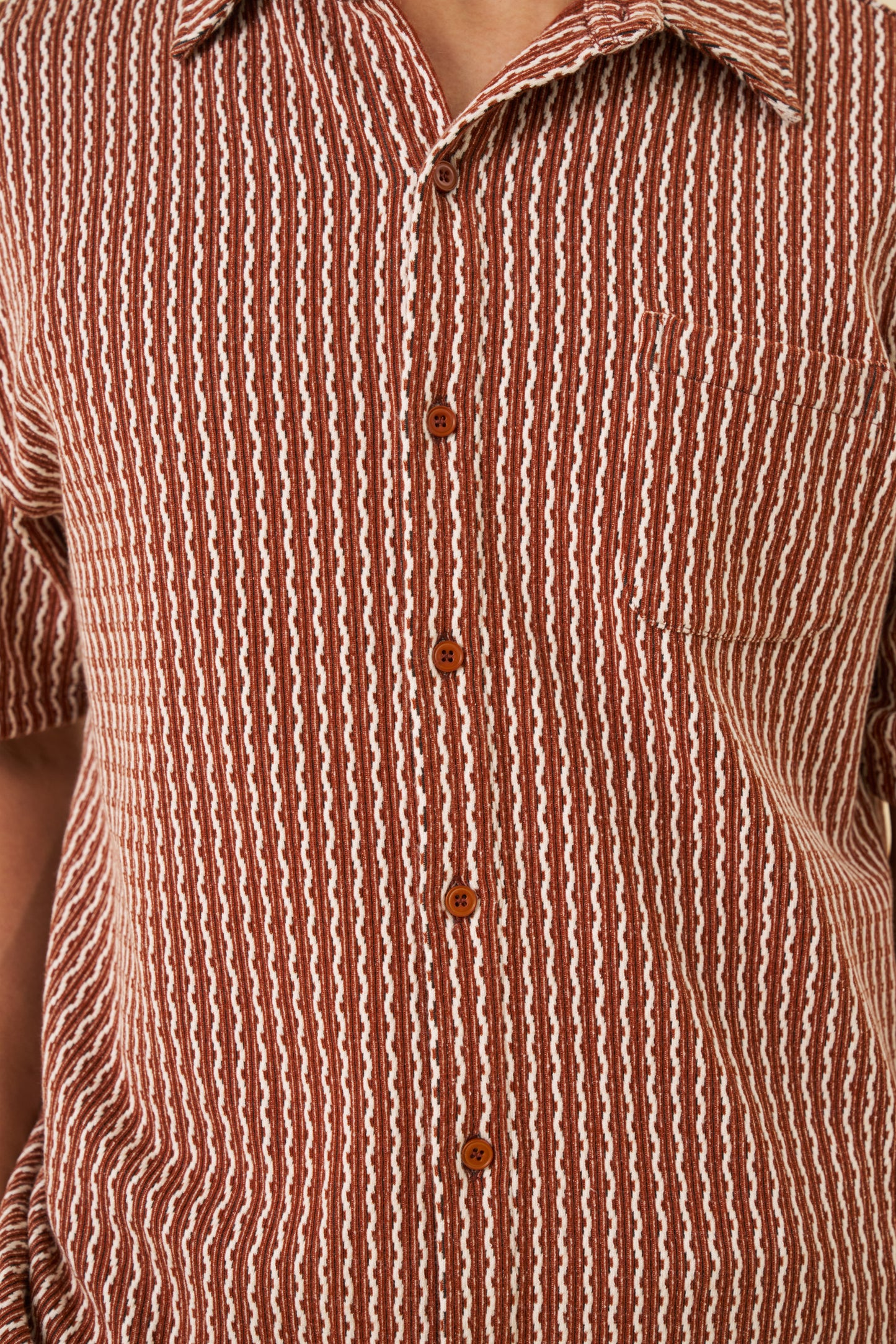 CASTRO WOVEN POLO - RUST