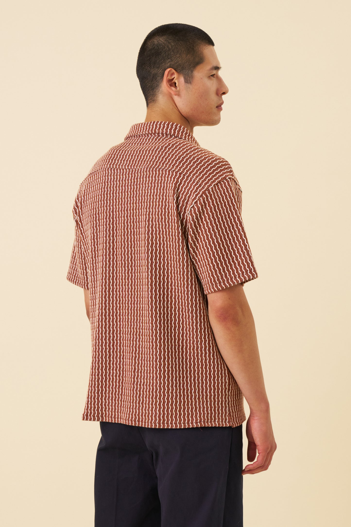 CASTRO WOVEN POLO - RUST