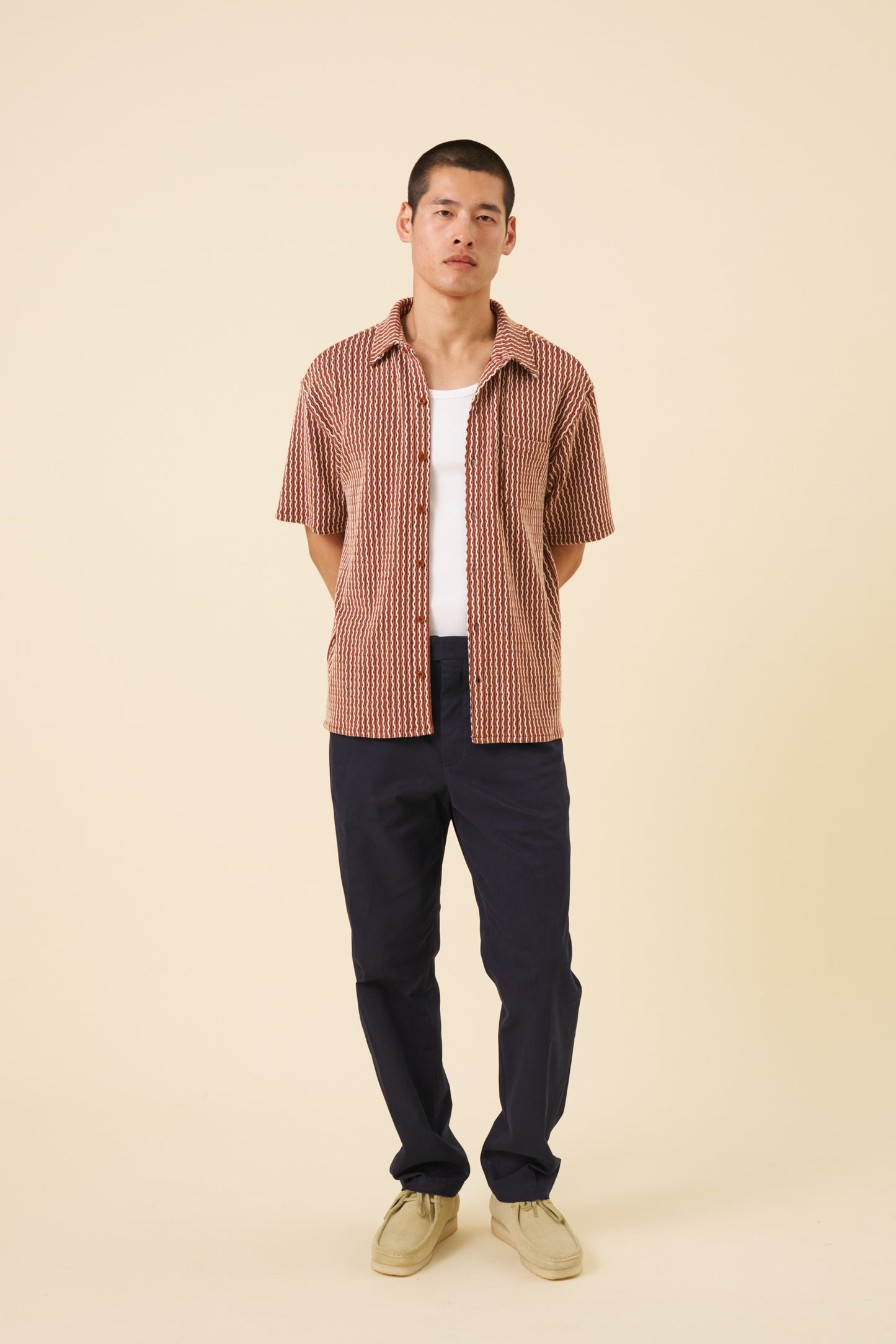 CASTRO WOVEN POLO - RUST