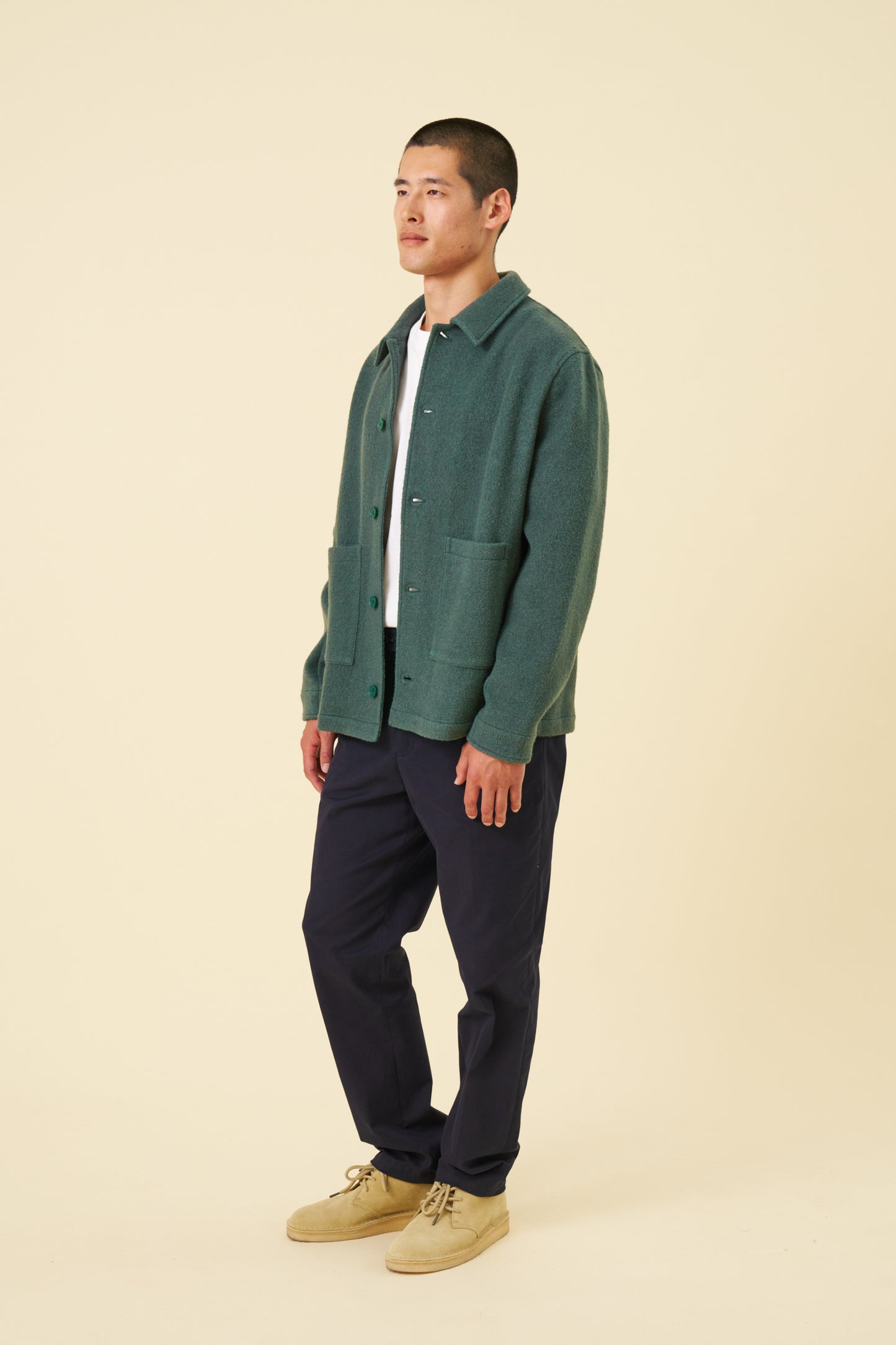 WOOL CHORE JACKET - HUNTER GREEN