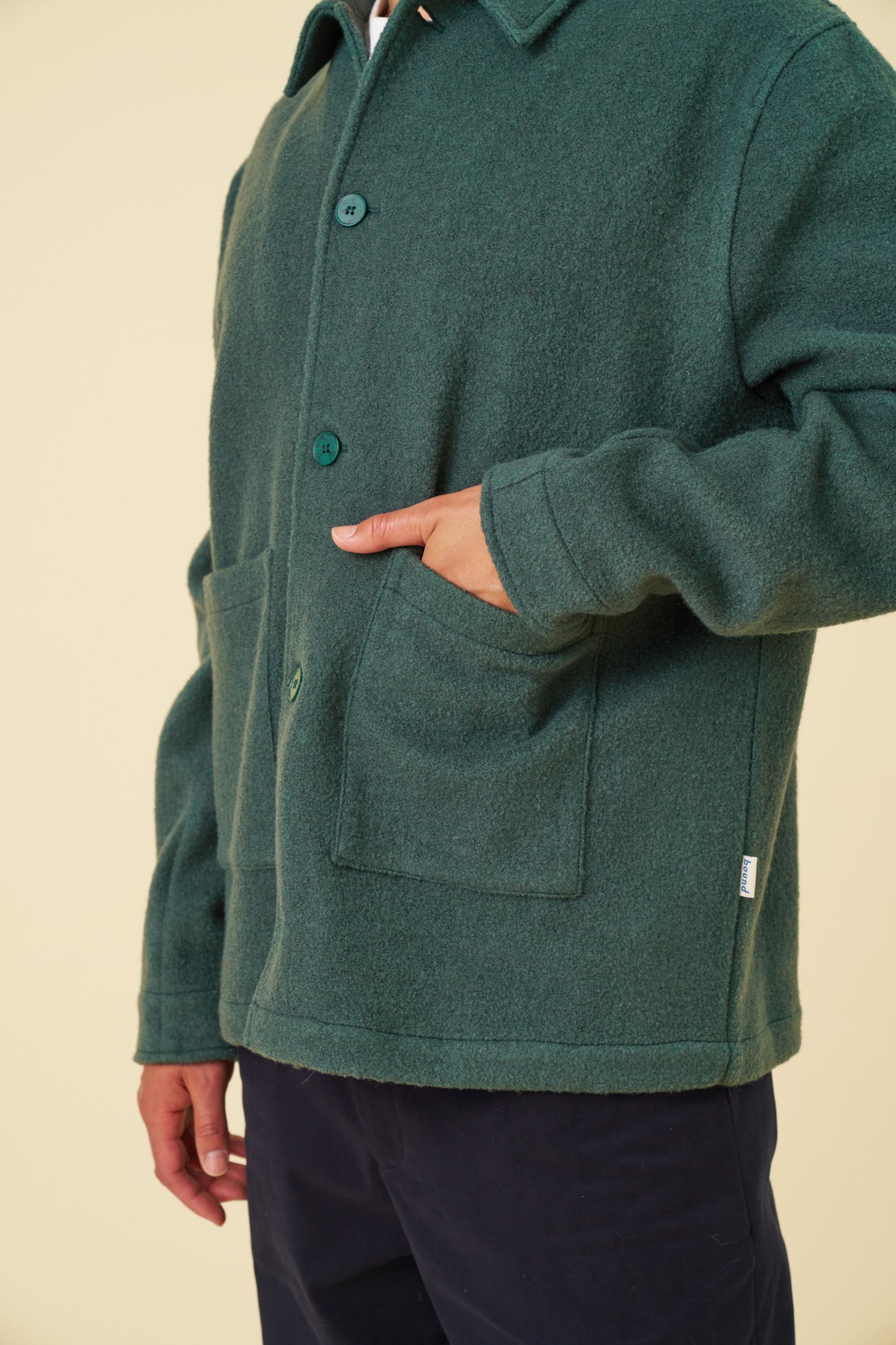 WOOL CHORE JACKET - HUNTER GREEN
