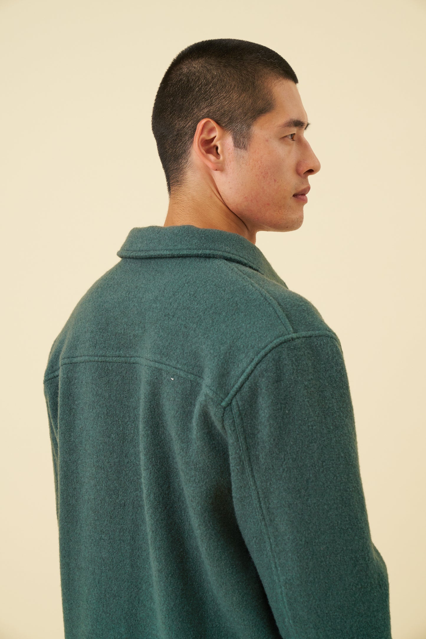 WOOL CHORE JACKET - HUNTER GREEN