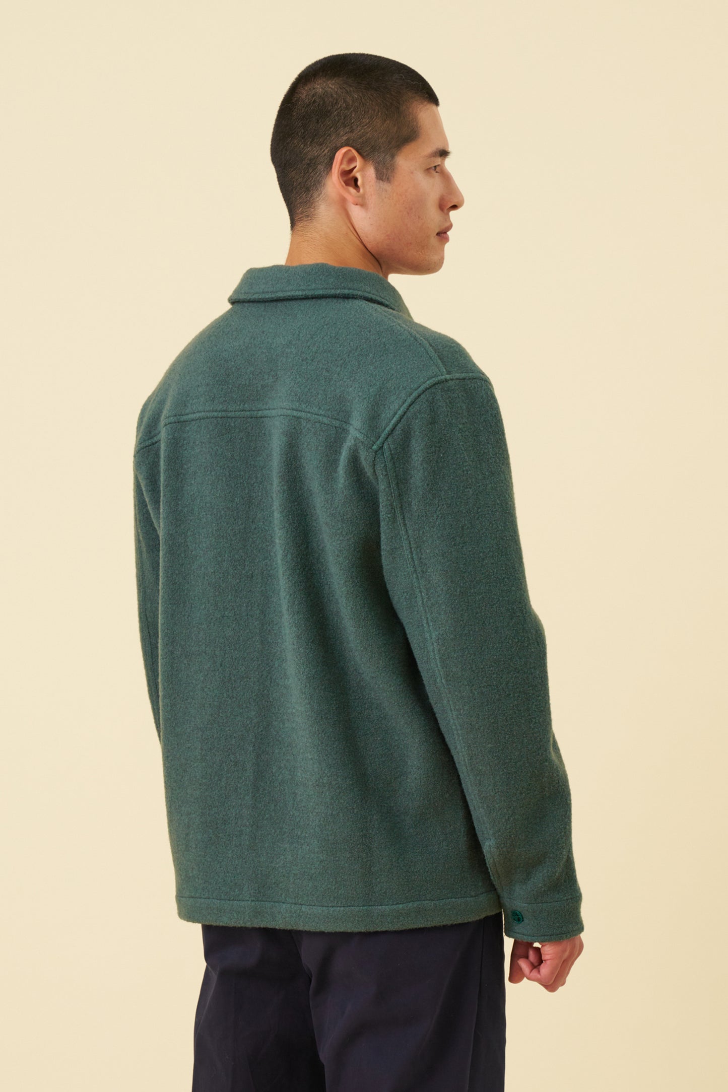 WOOL CHORE JACKET - HUNTER GREEN