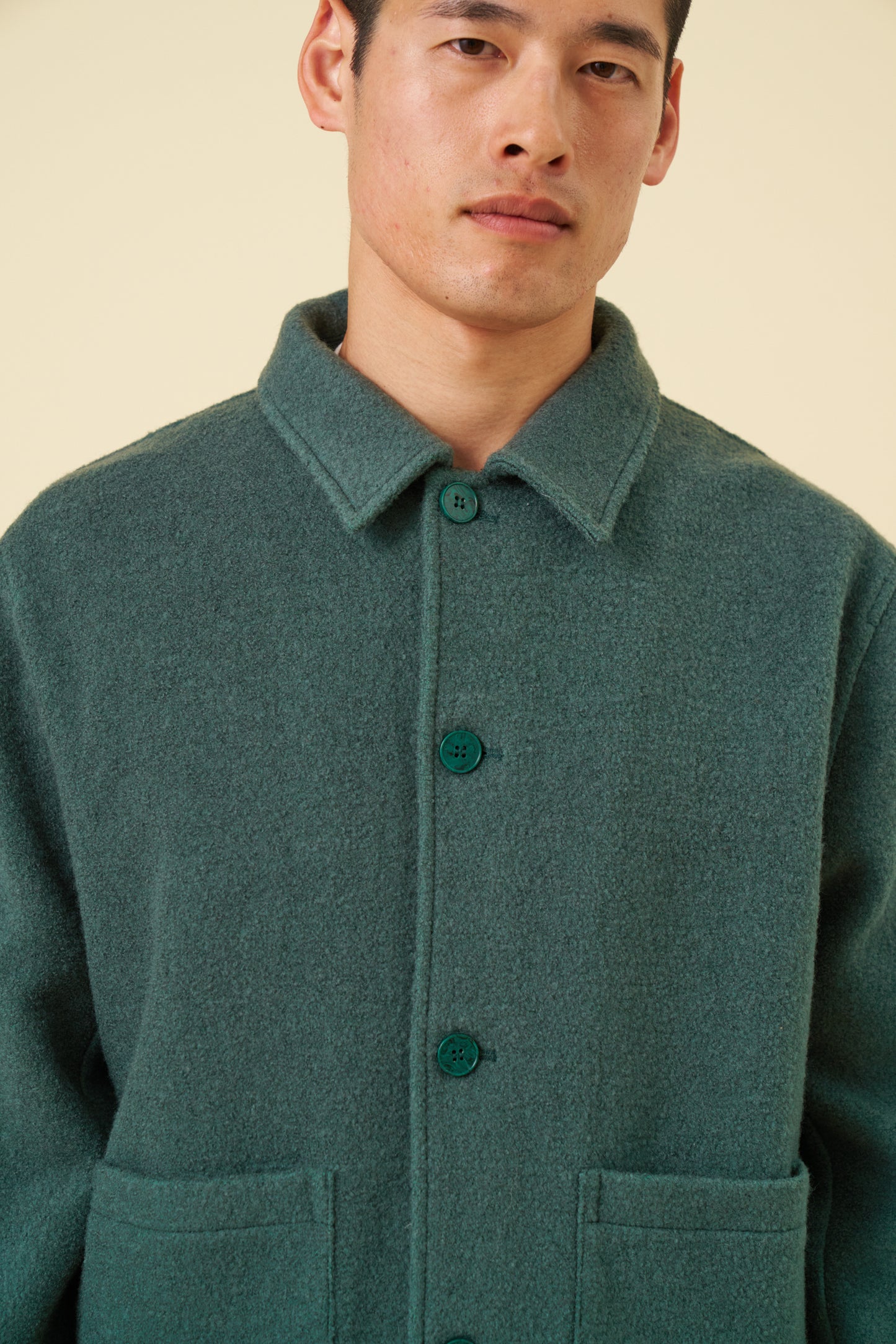 WOOL CHORE JACKET - HUNTER GREEN