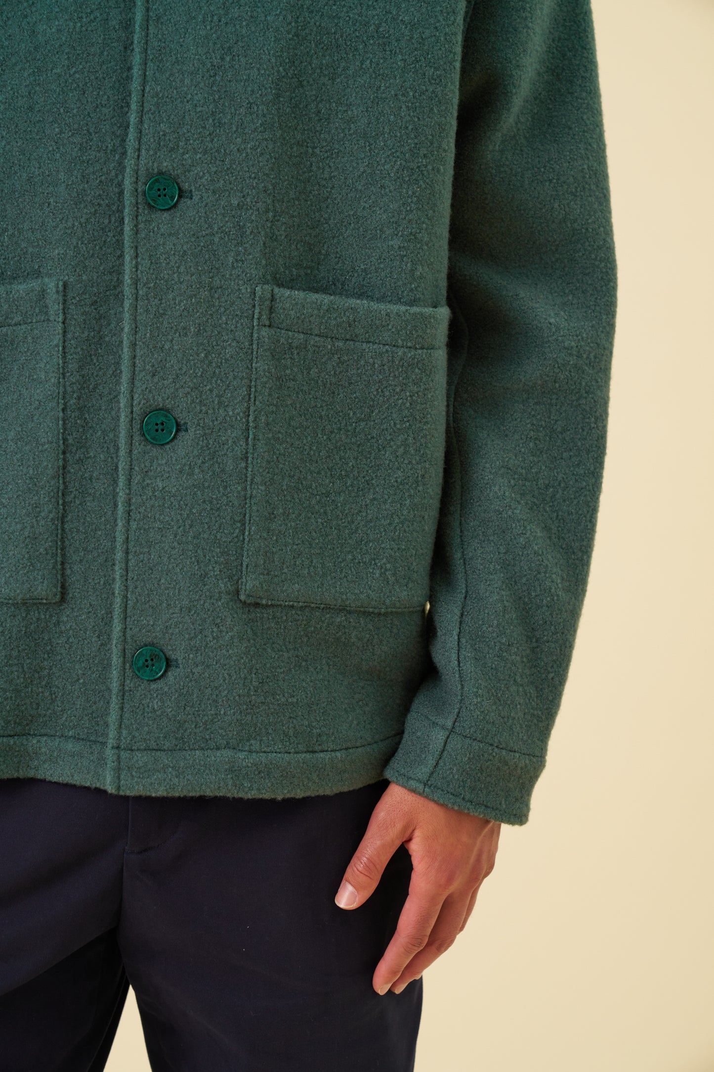 WOOL CHORE JACKET - HUNTER GREEN