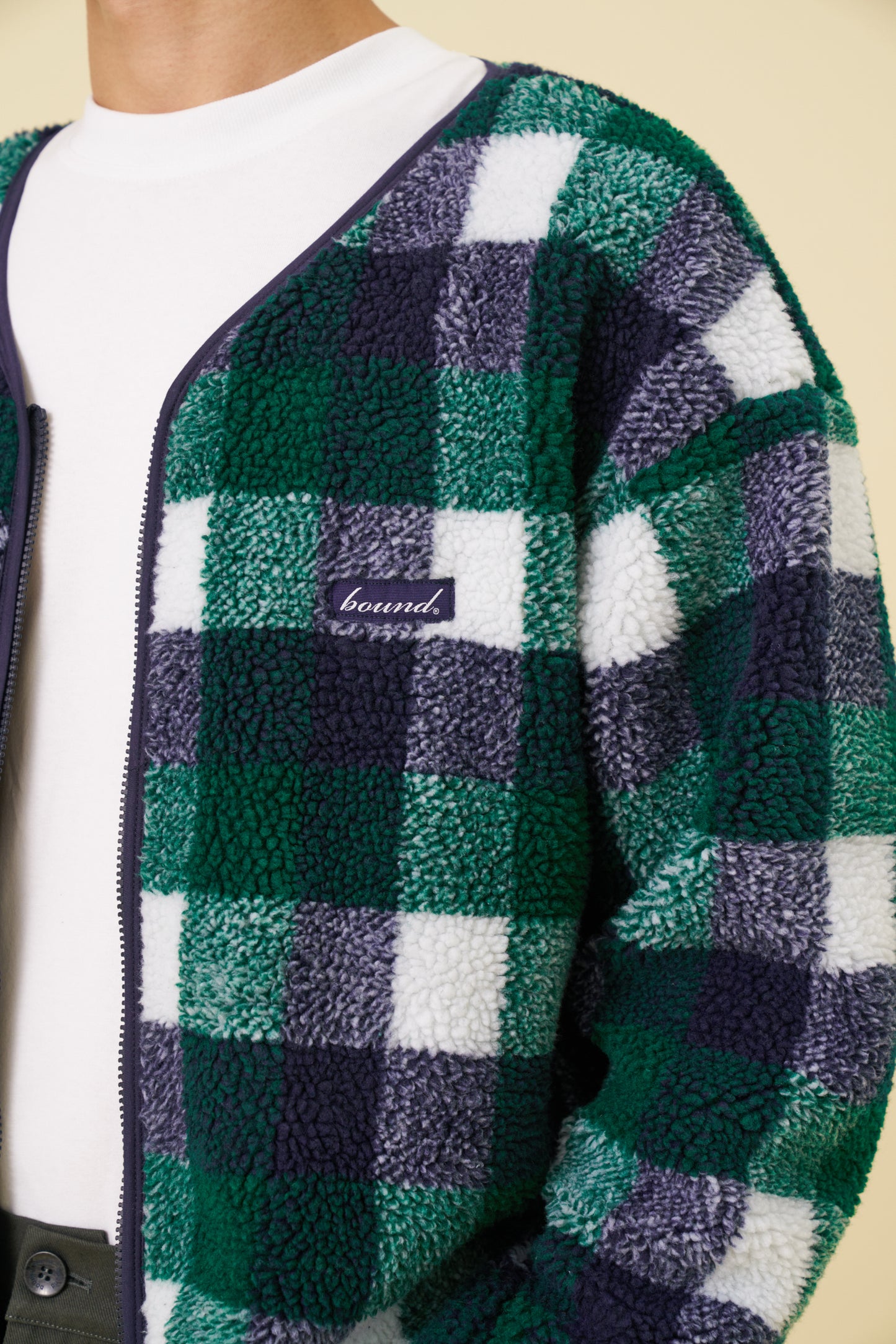 OXFORD CHECK ZIP UP FLEECE