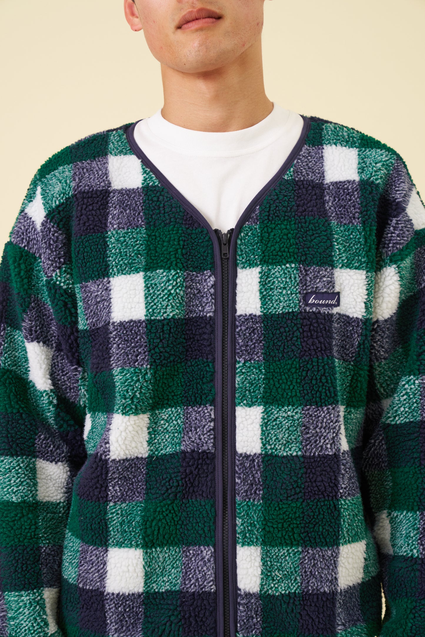 OXFORD CHECK ZIP UP FLEECE