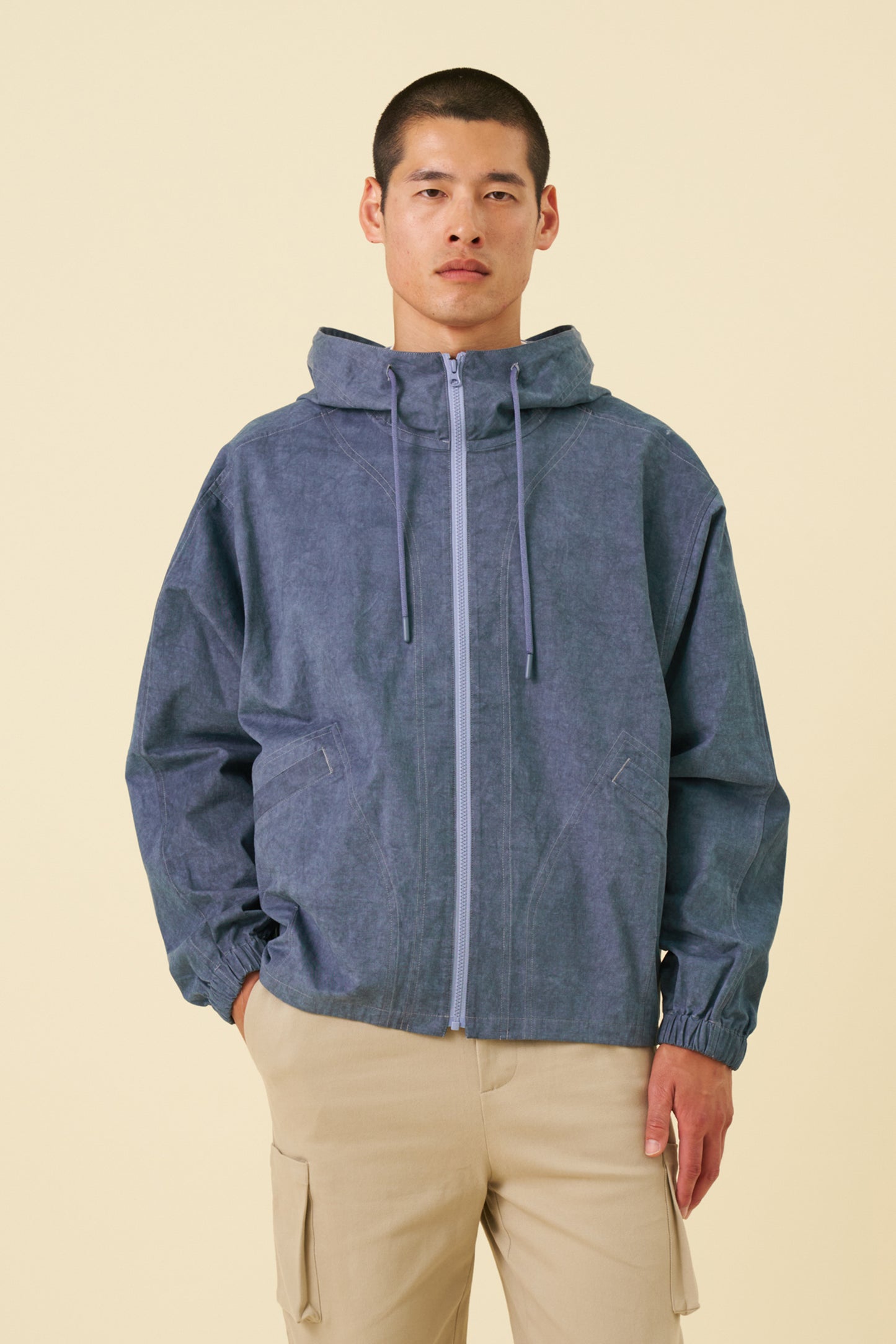 INDUSTRY FIRST ACID WASH BLUE ANORAK