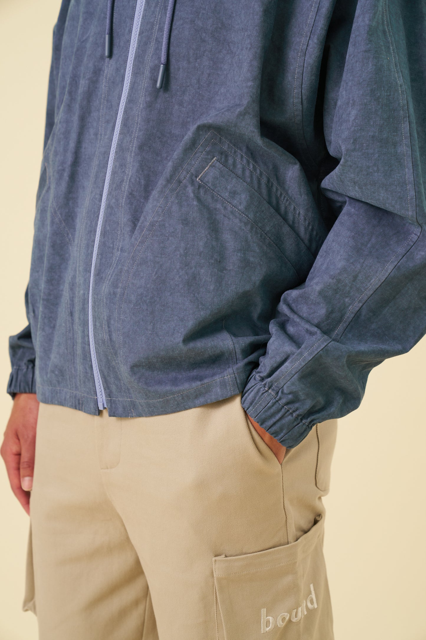 INDUSTRY FIRST ACID WASH BLUE ANORAK