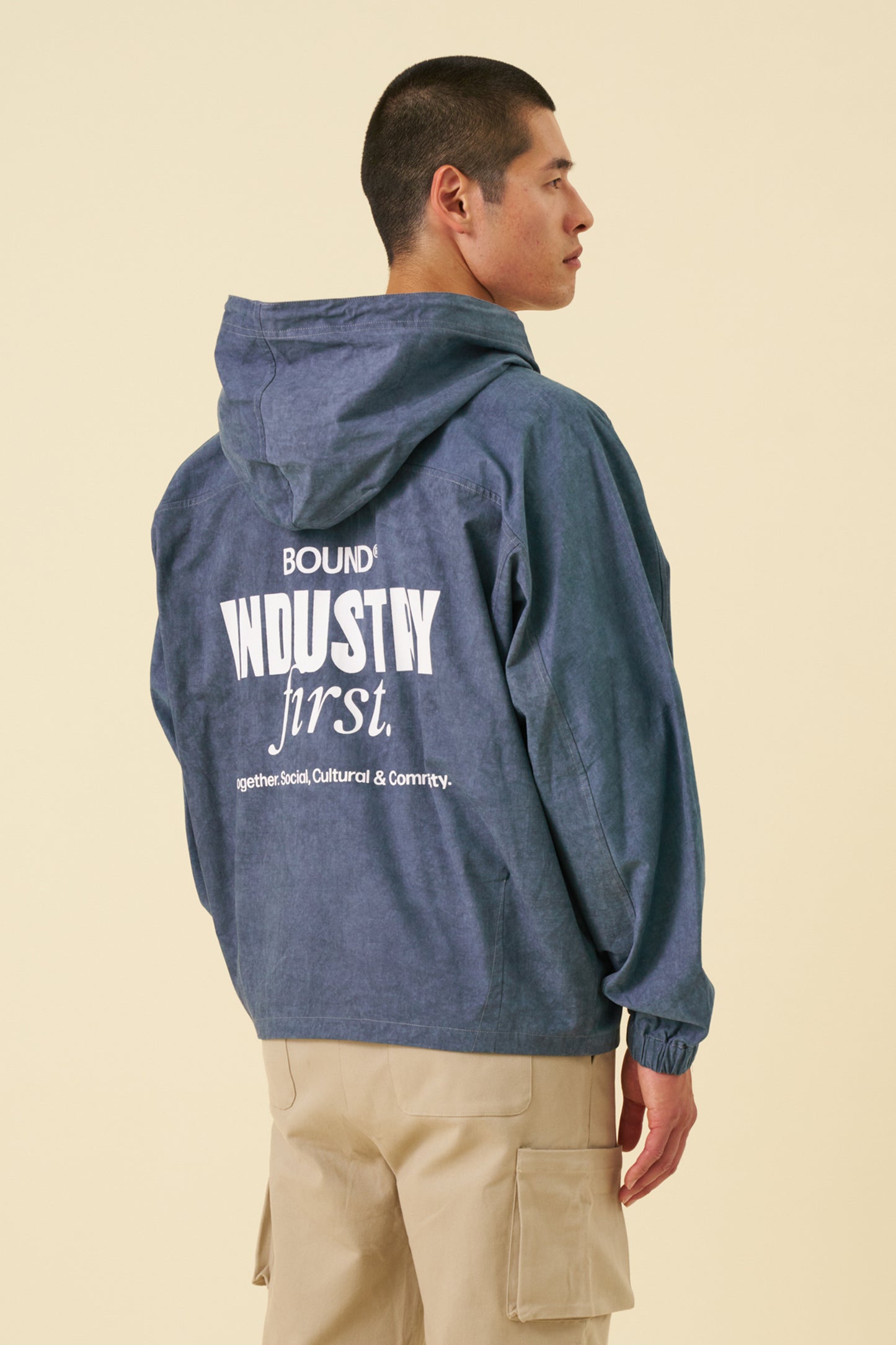 INDUSTRY FIRST ACID WASH BLUE ANORAK