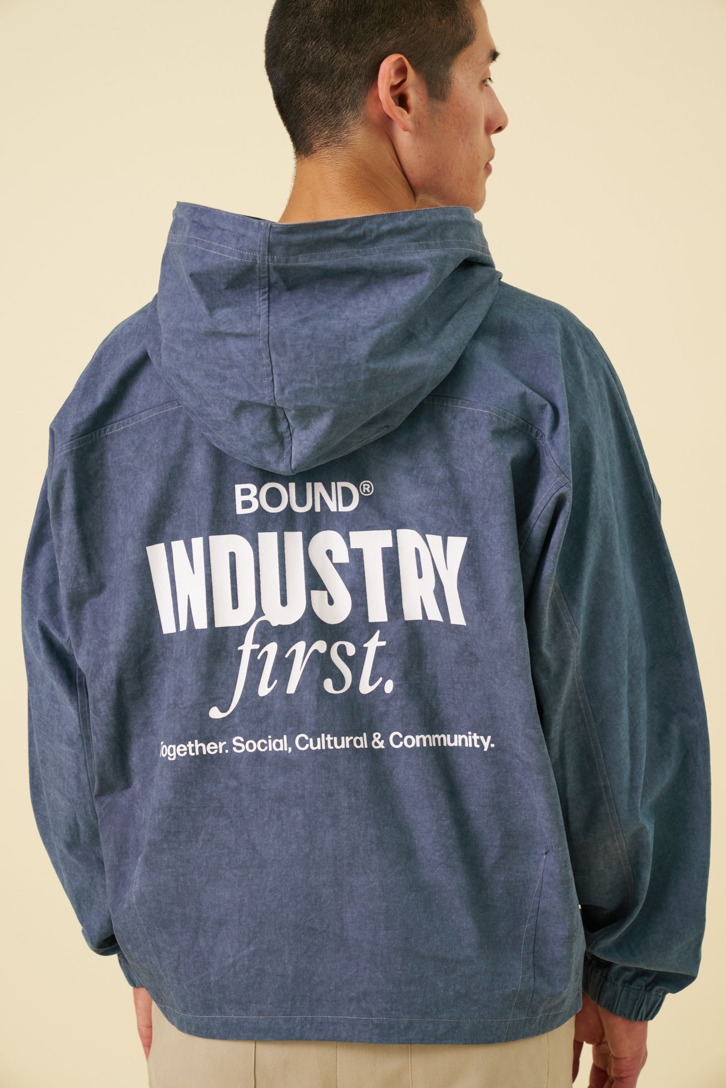 INDUSTRY FIRST ACID WASH BLUE ANORAK