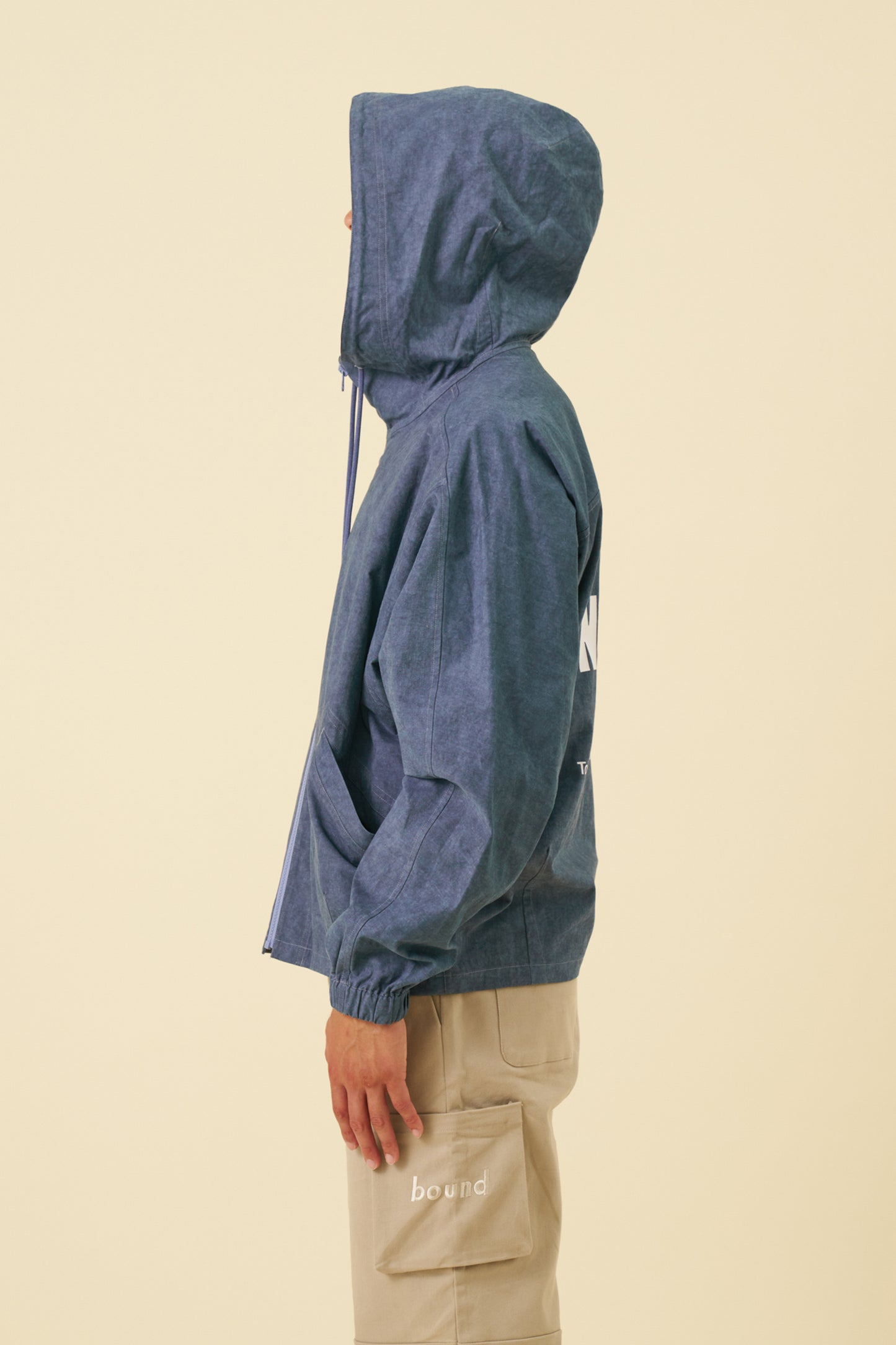 INDUSTRY FIRST ACID WASH BLUE ANORAK