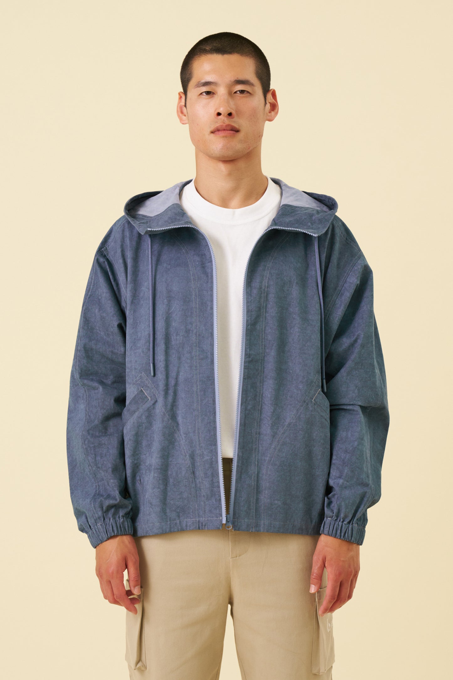 INDUSTRY FIRST ACID WASH BLUE ANORAK