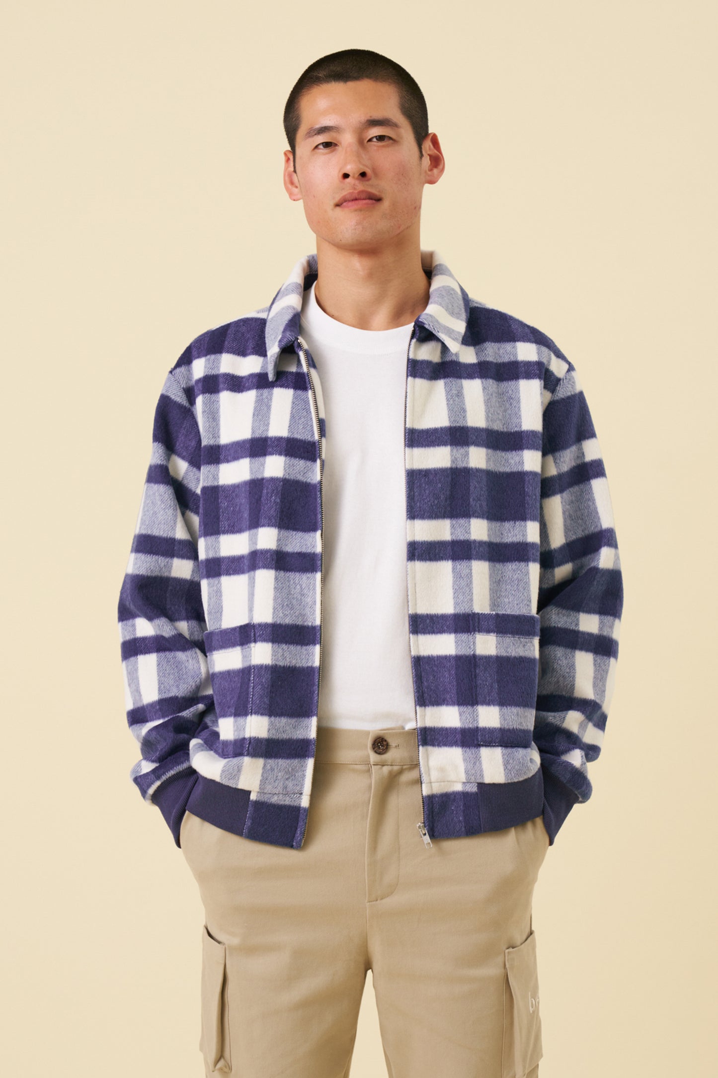 CHECKERED OCEAN WOOL JACKET