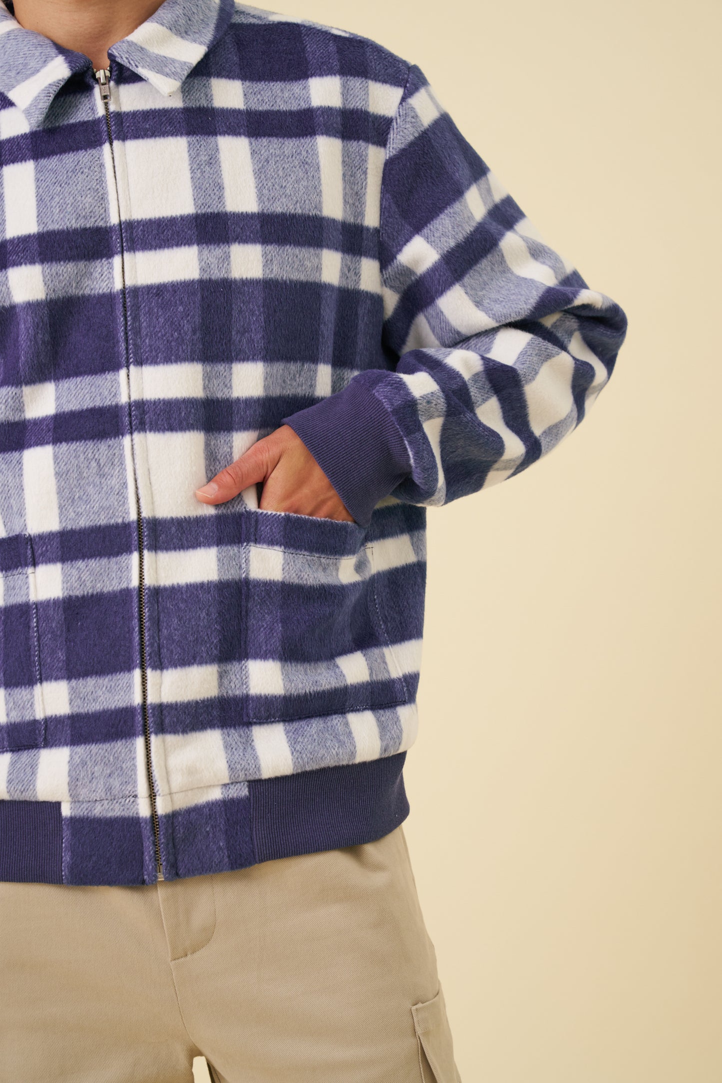 CHECKERED OCEAN WOOL JACKET