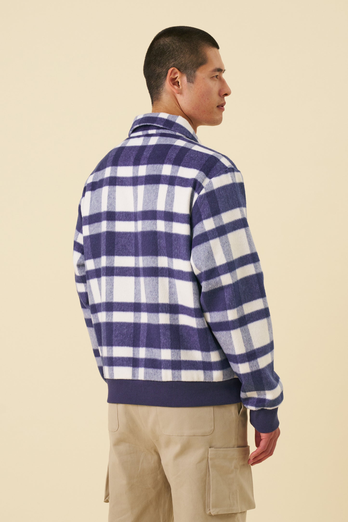 CHECKERED OCEAN WOOL JACKET