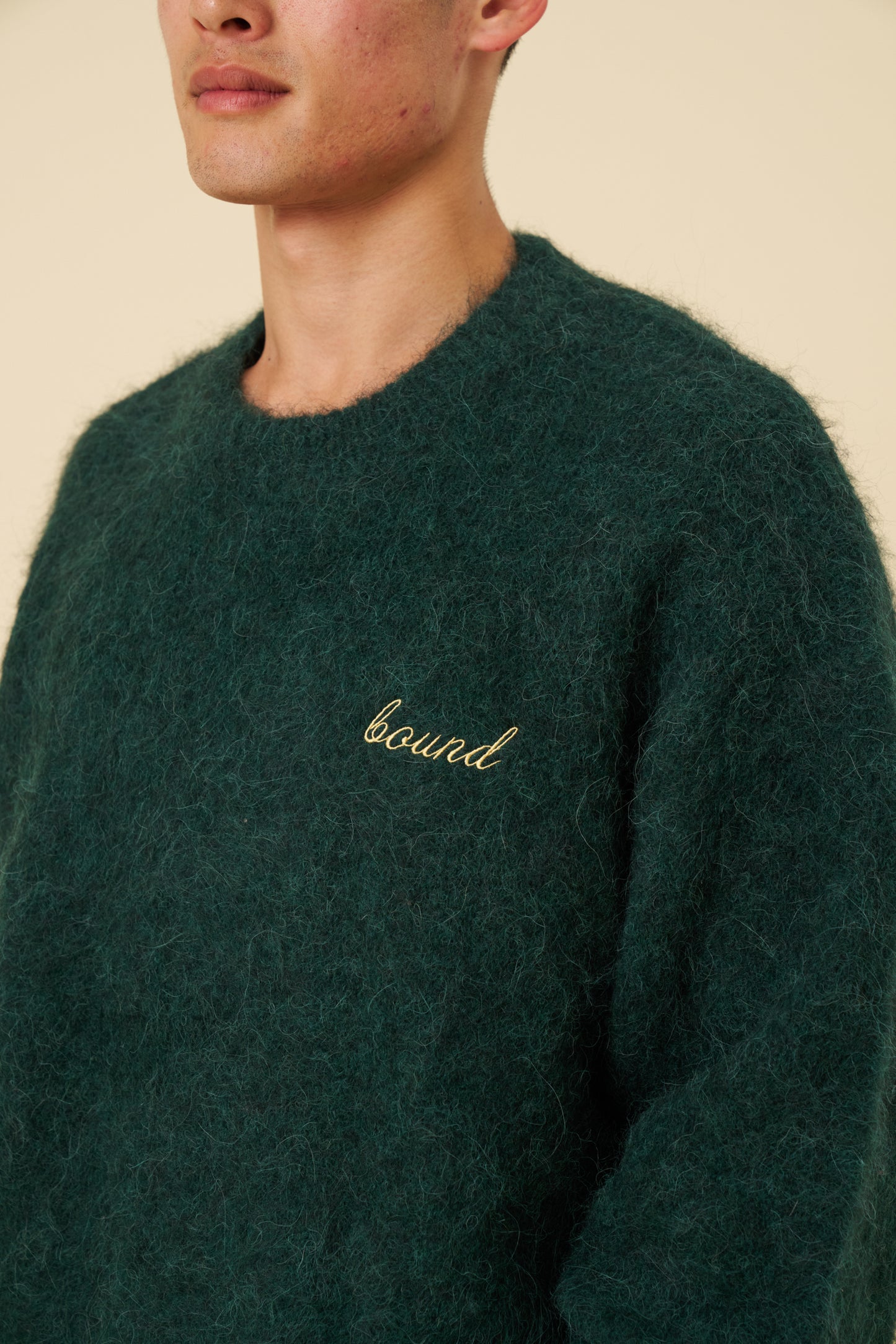 DEXTER CROPPED ALPACA KNIT - FOREST GREEN