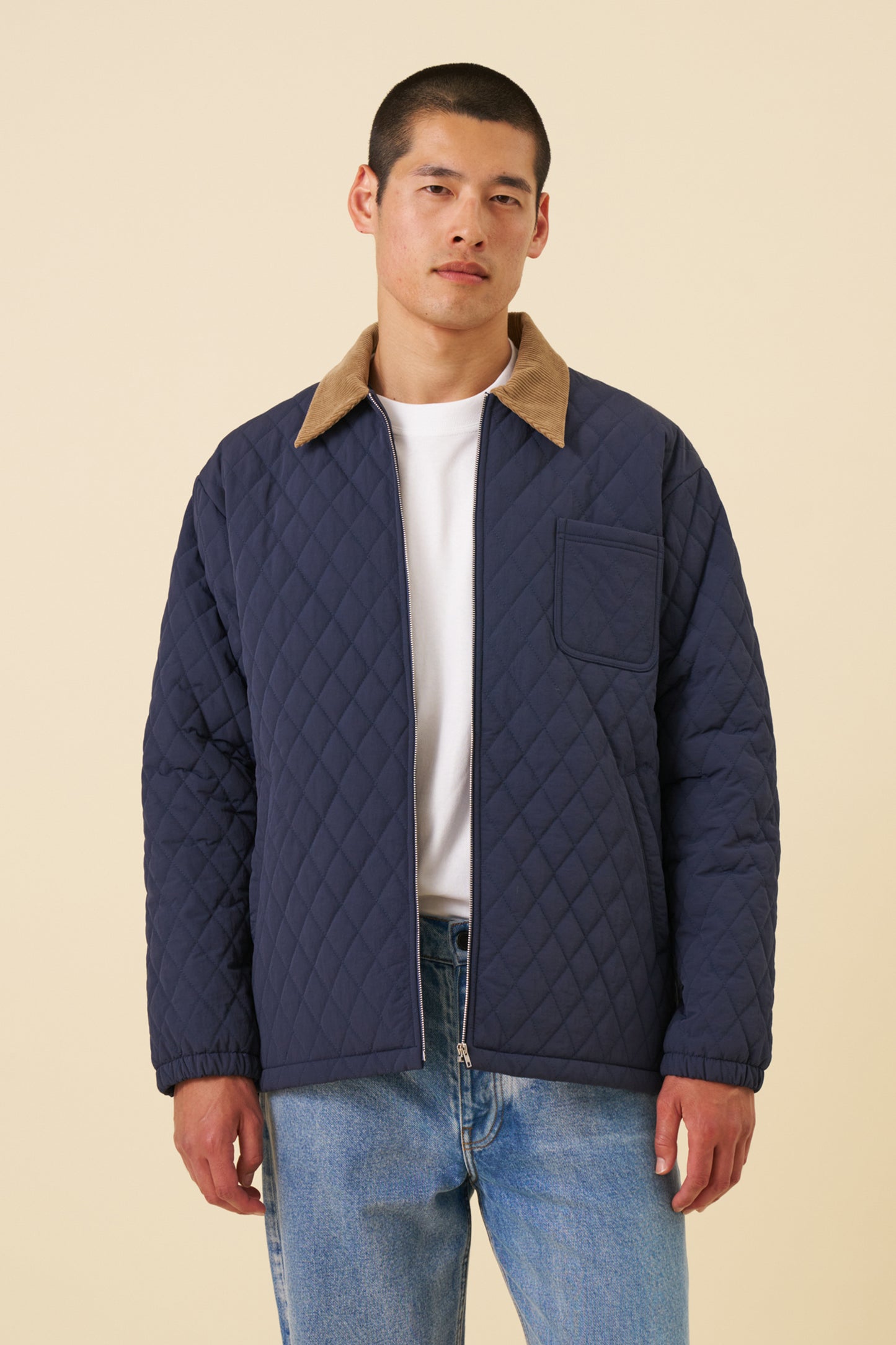 QUILTED NAVY JACKET