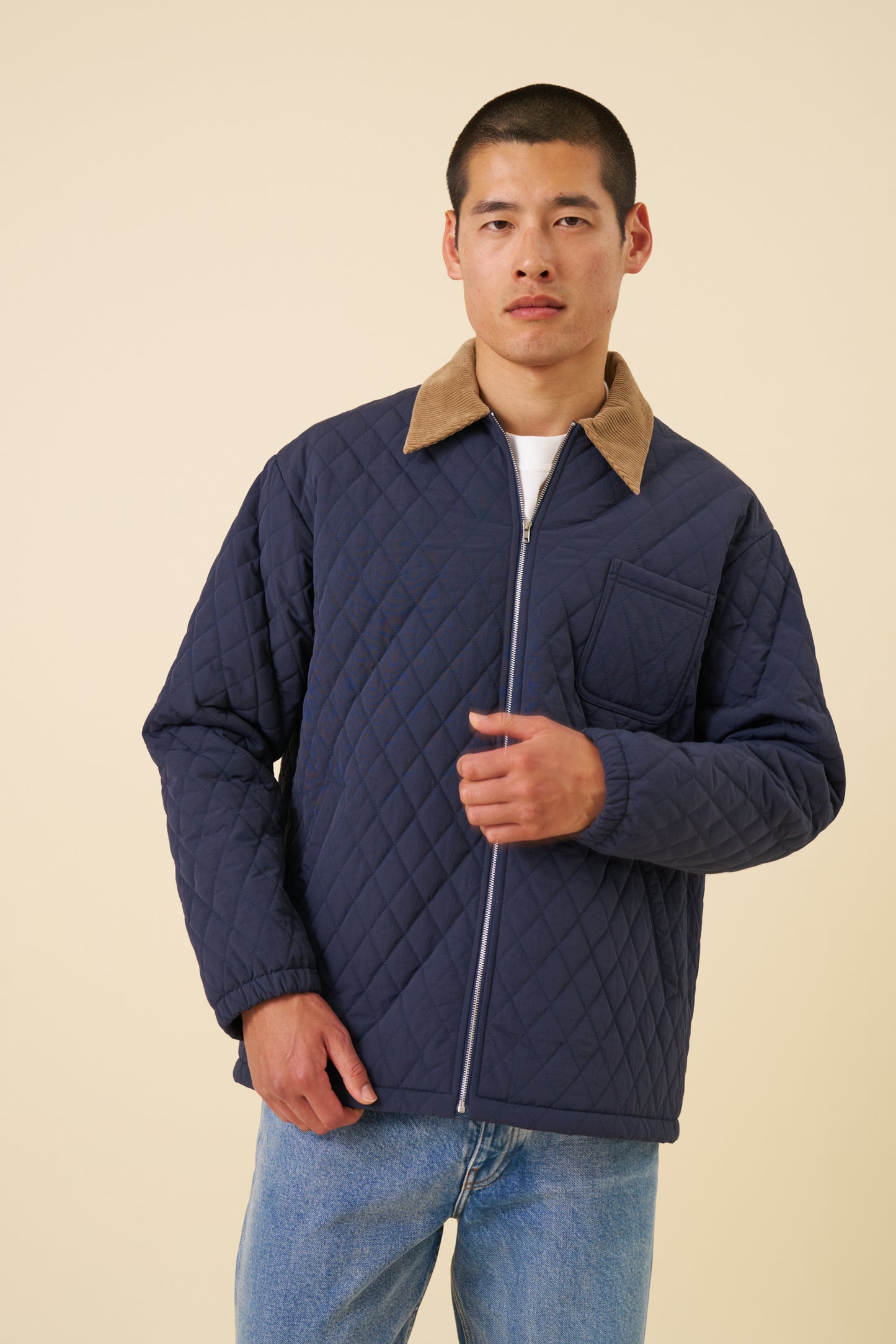 QUILTED NAVY JACKET