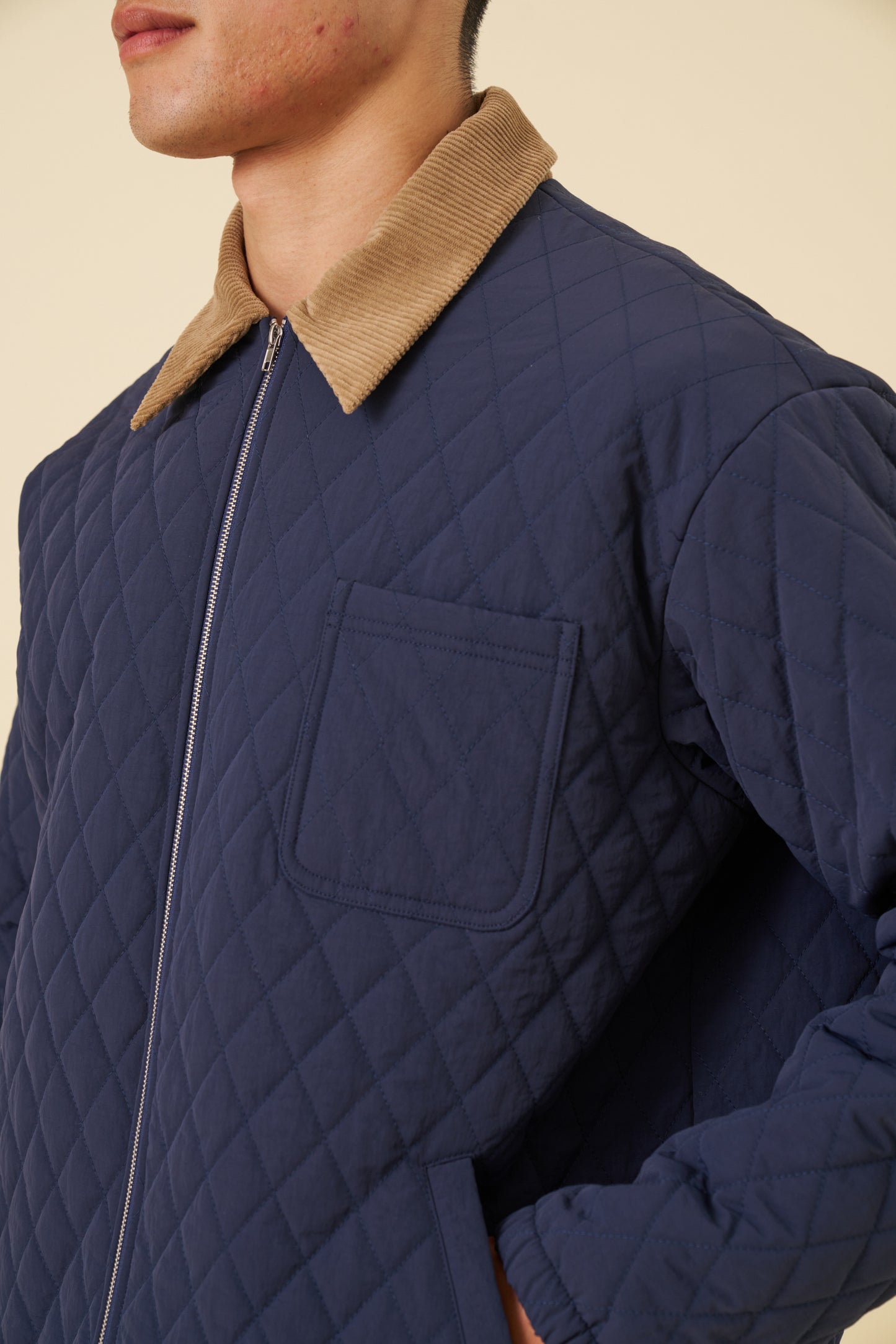 QUILTED NAVY JACKET