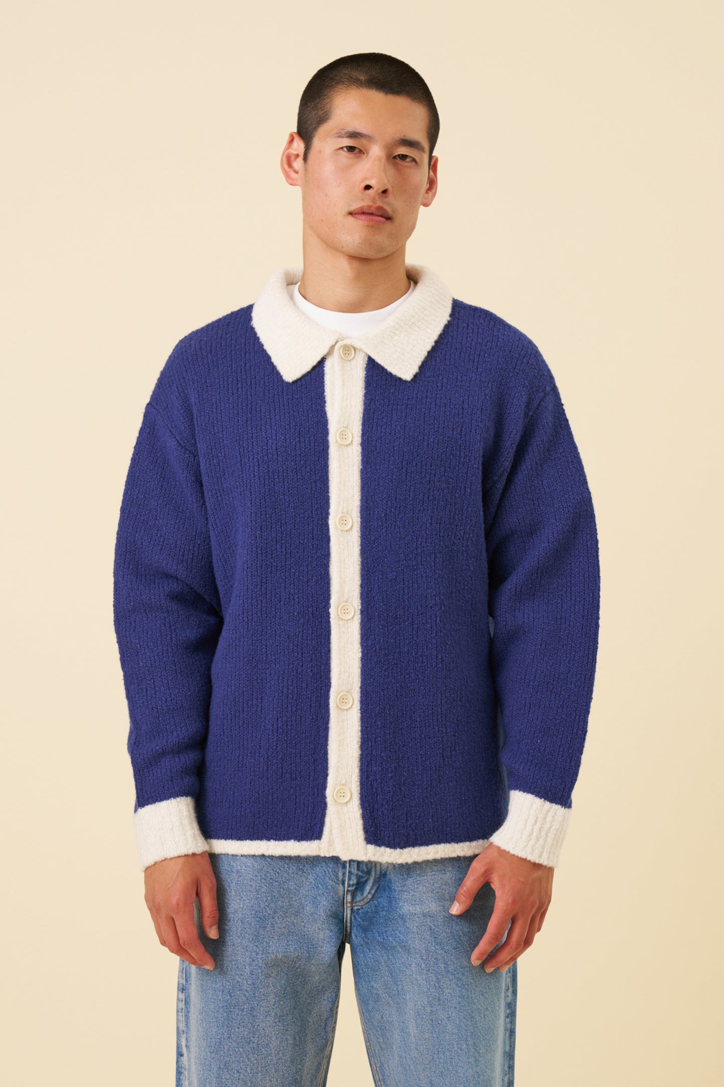 OXFORD WOOL BUTTON UP KNIT