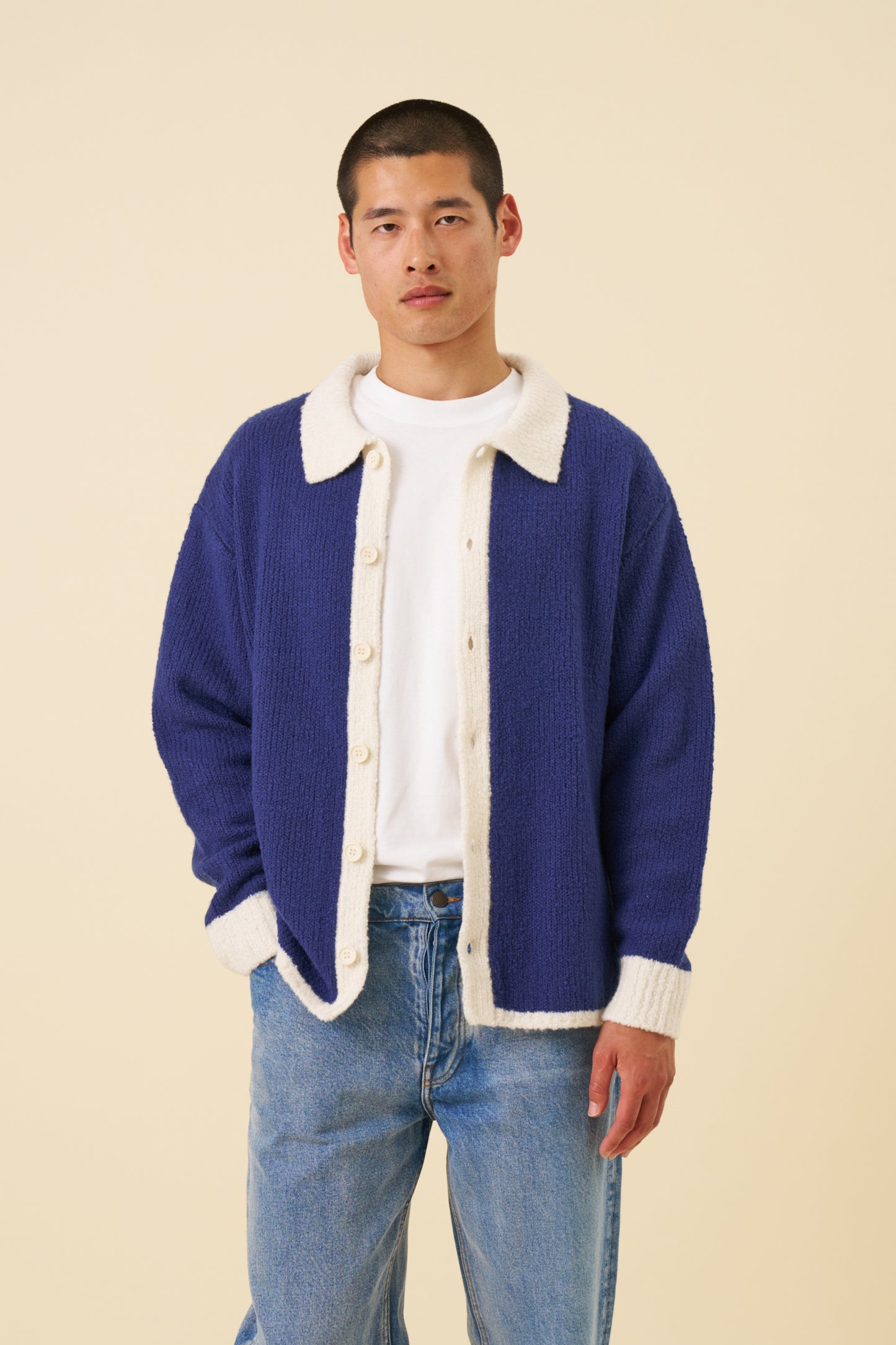 OXFORD WOOL BUTTON UP KNIT