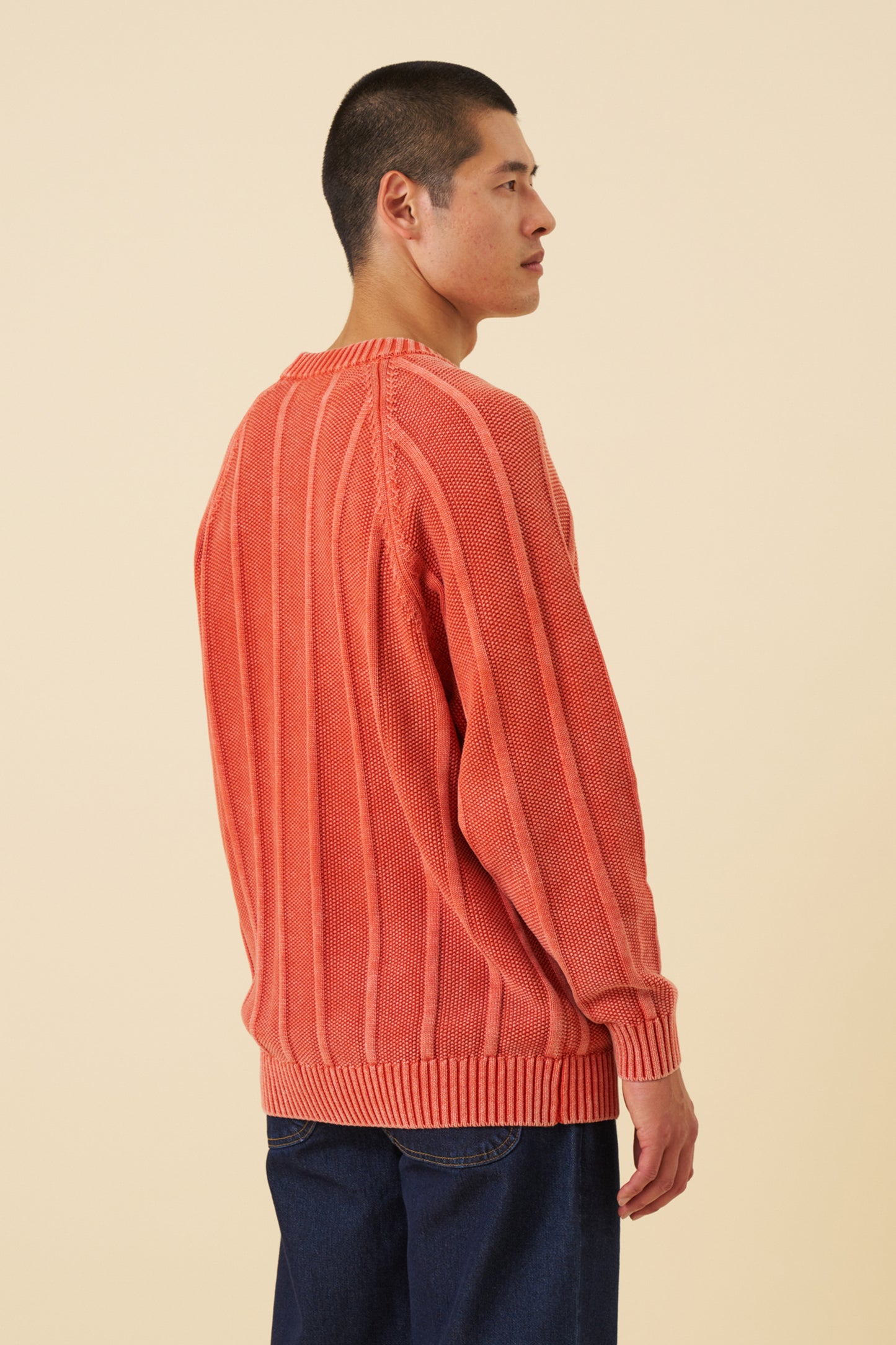 MELVIN WASHED SWEATER - BRIGHT ORANGE