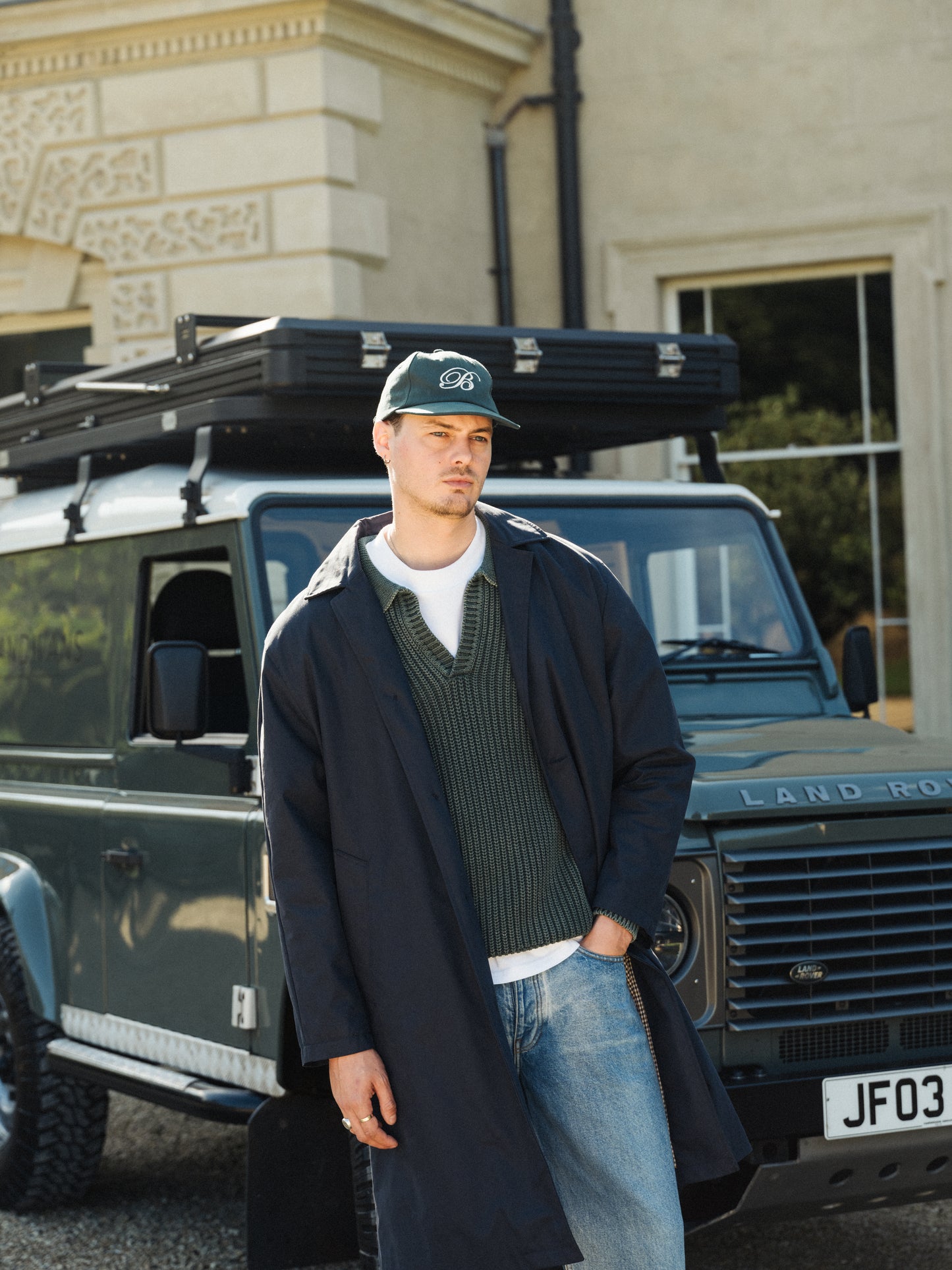 OPEN COLLAR ACID WASH KNIT - GREEN