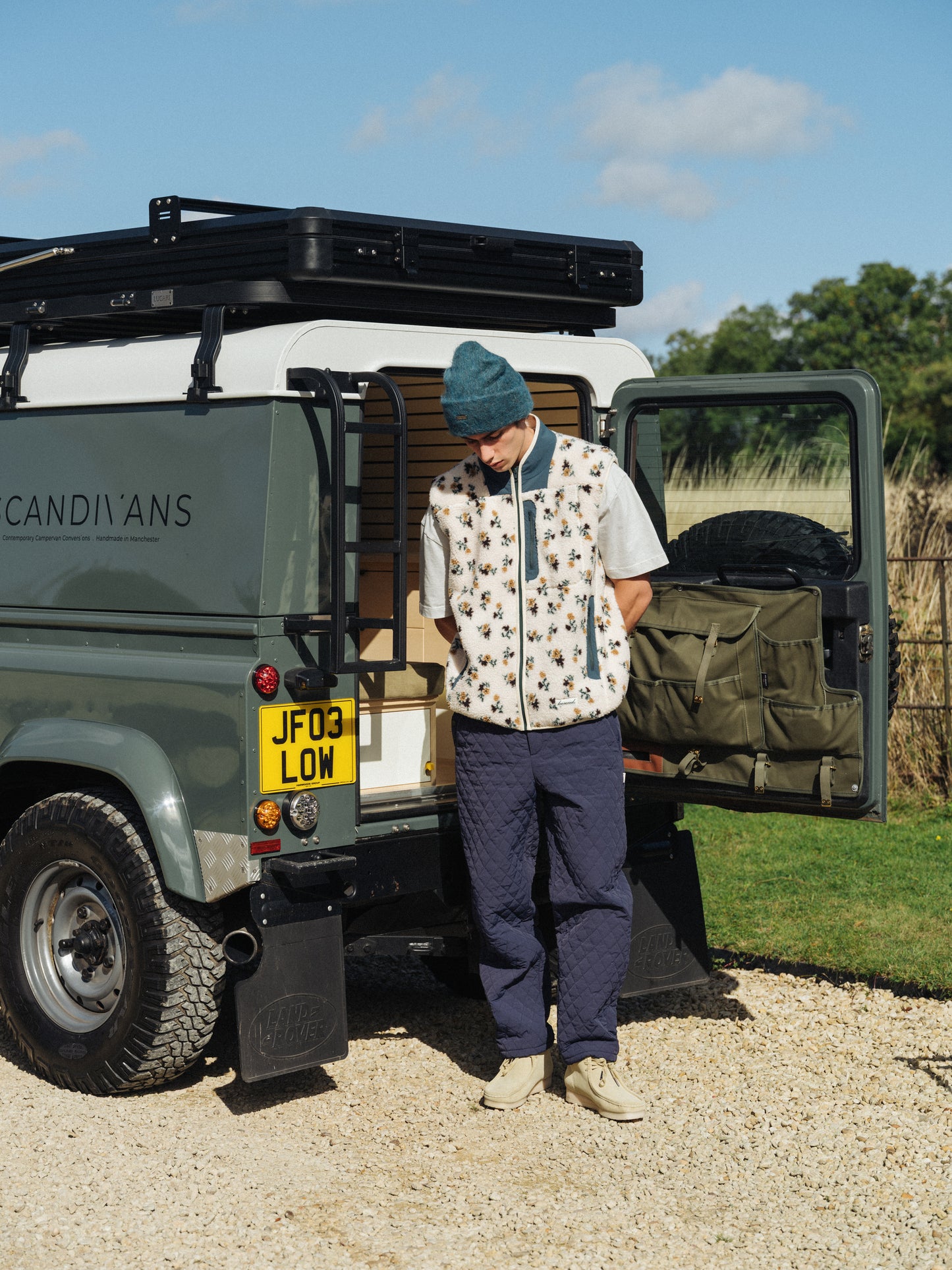 FLORAL ZIP GILET FLEECE - ECRU