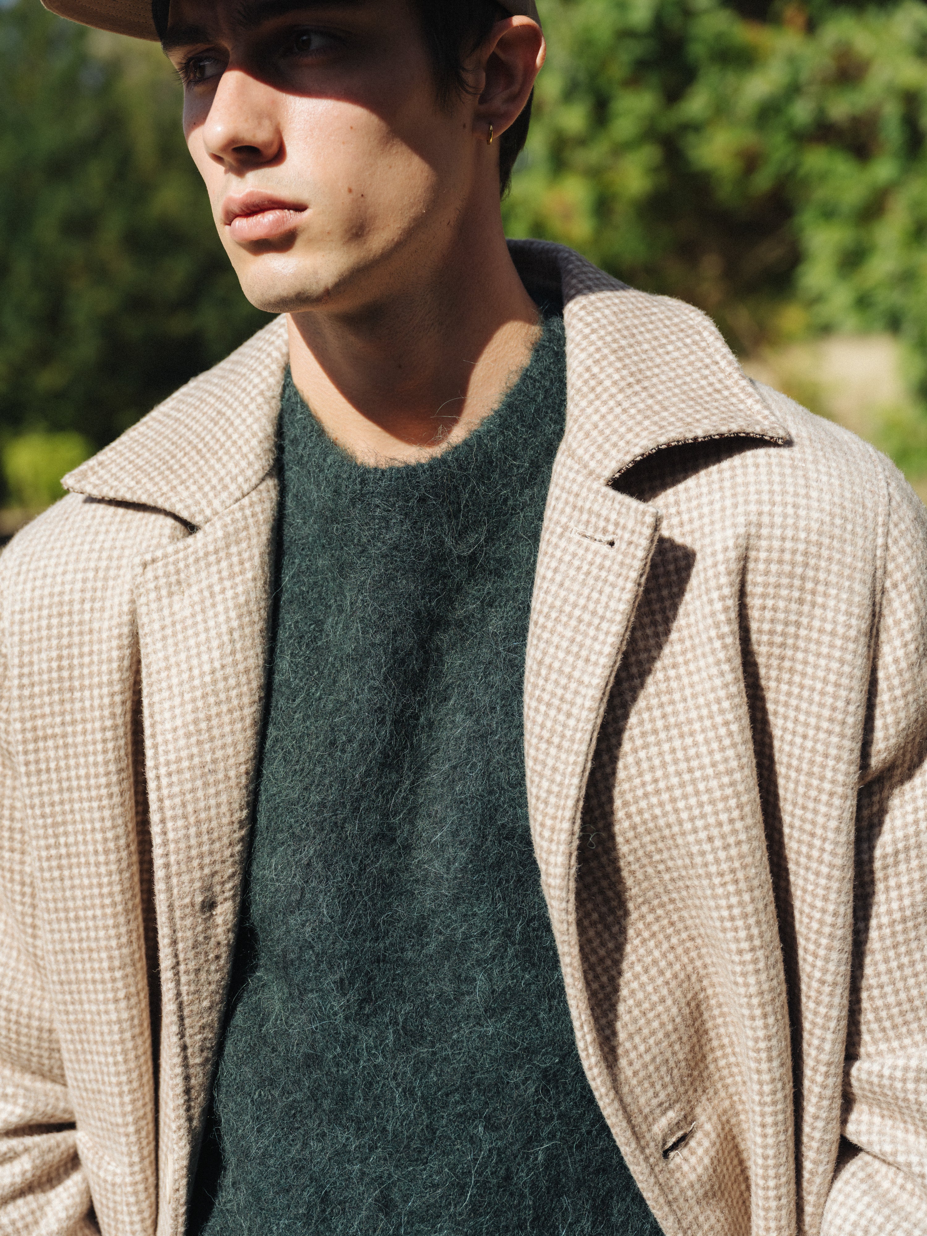 DEXTER CROPPED ALPACA KNIT - FOREST GREEN – bound
