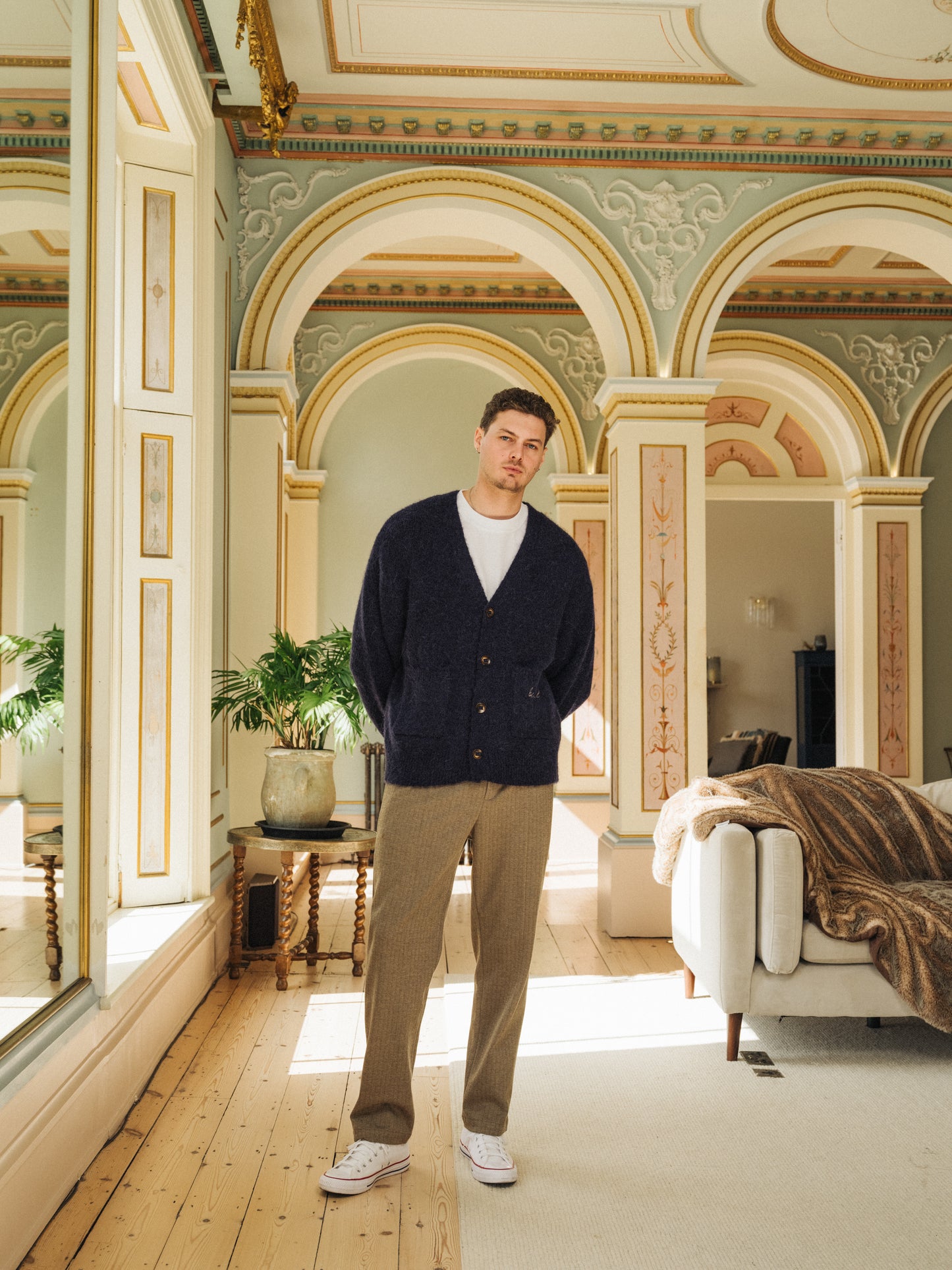 PARKER ALPACA CARDIGAN - NAVY